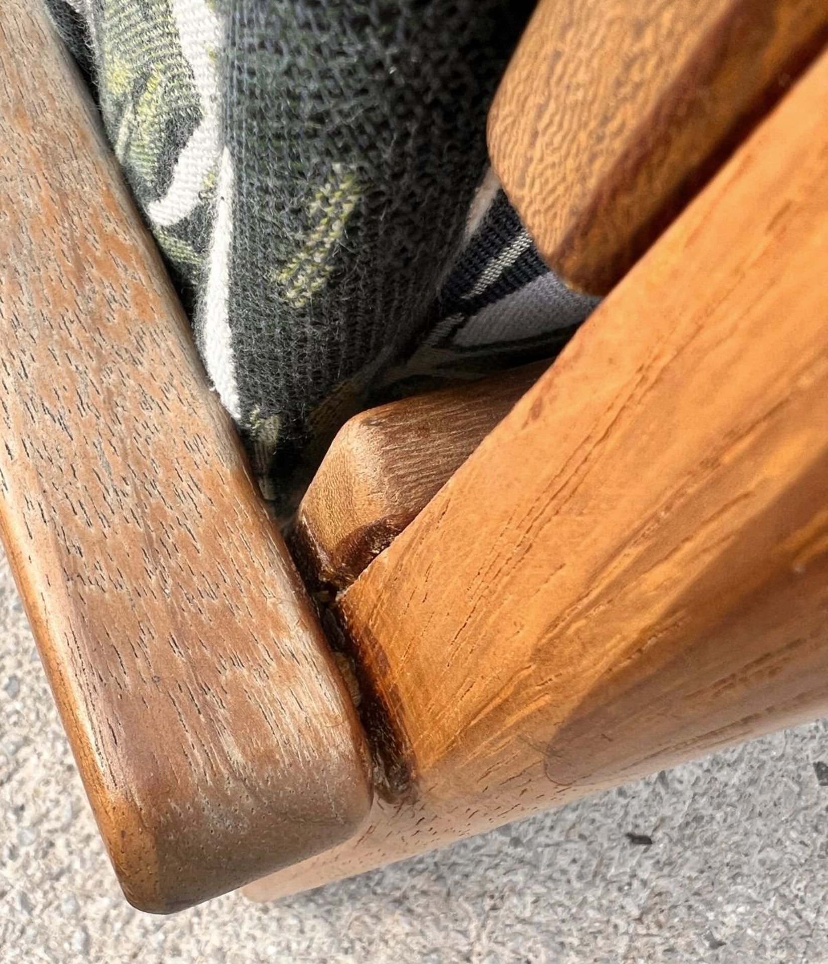 1 x Vintage Mid-Century Low Profile 2-Metre Long Commercial Wooden Conservatory Lounge Sofa - Image 11 of 13