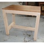 1 x Large 1.1m Restaurant Poseur Bar Dining Table with Stretcher / Footrest - Dimensions: H98 x W110