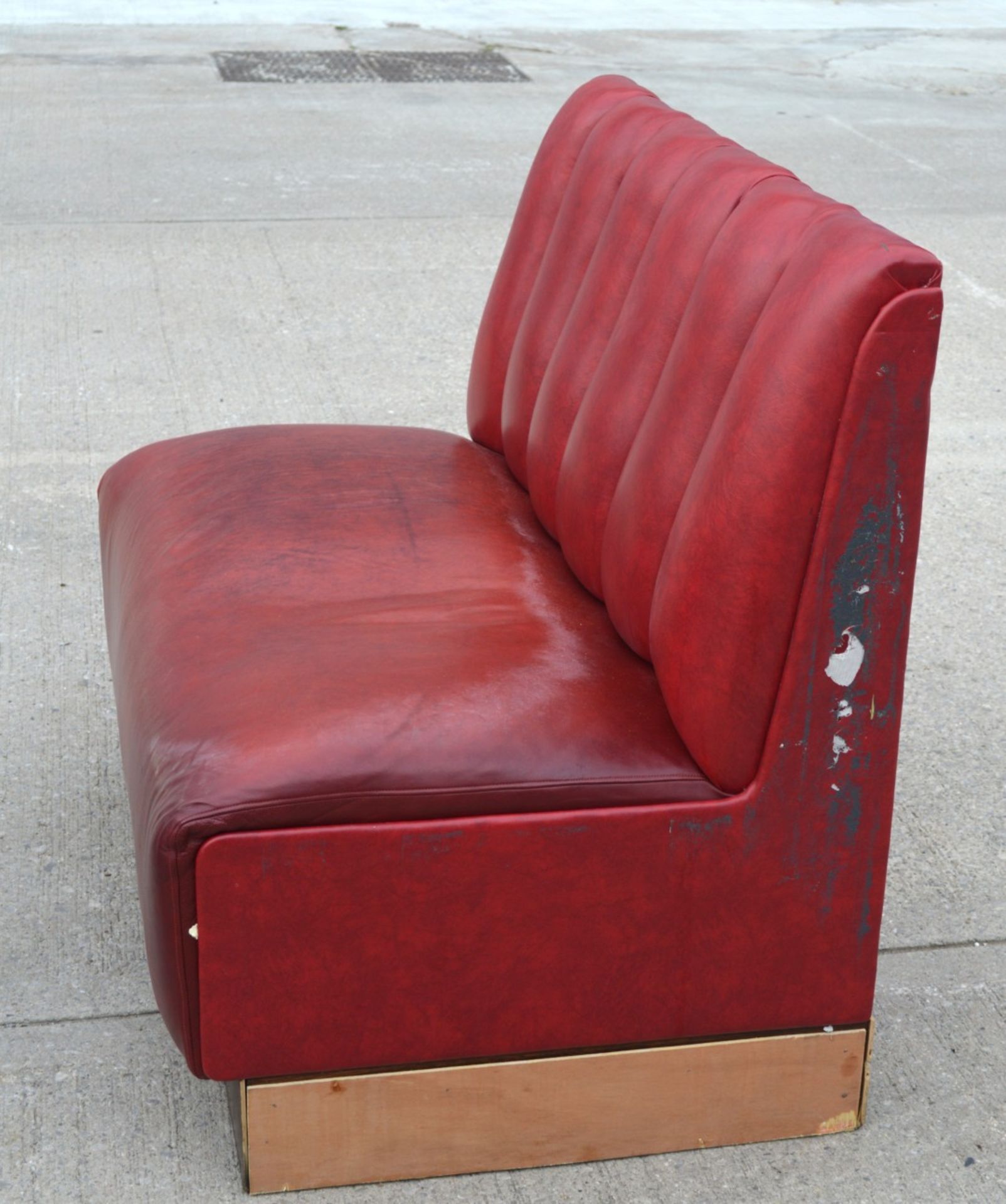 1 x Collection of Restaurant / Bar Seating Booths Suitable for Upto 8 Persons - Deep Red Faux - Image 2 of 15