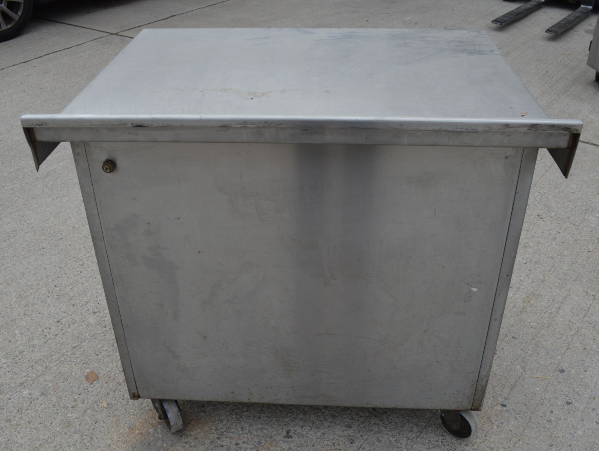 1 x Stainless Steel Two Door Heated Warming Cabinet with Preparation Surface and Castor Wheels - Image 5 of 10