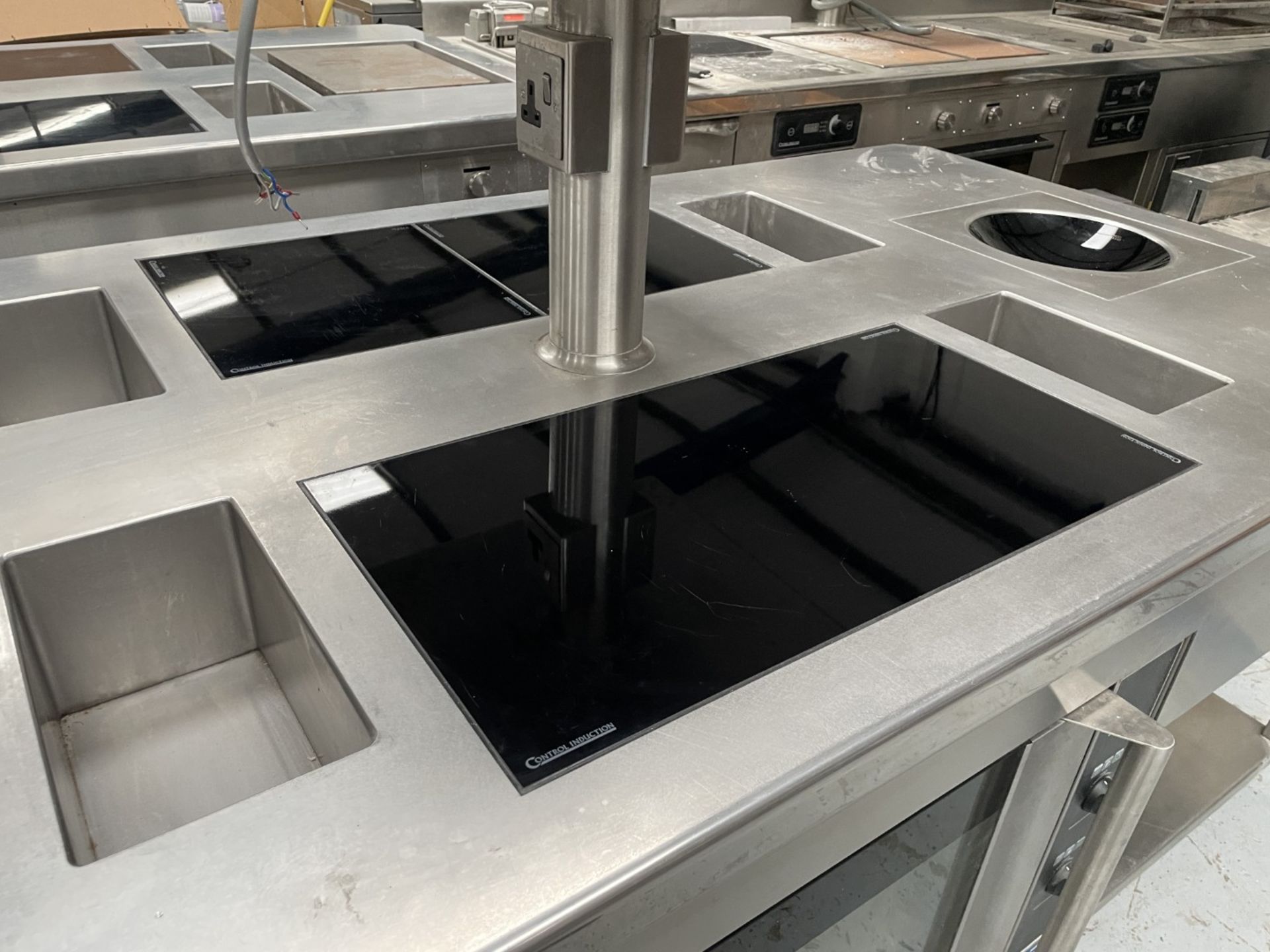 1 x Commercial Central Kitchen Cooking Island Featuring Two Control Induction Cooking Hobs, Blue Sea - Image 7 of 30