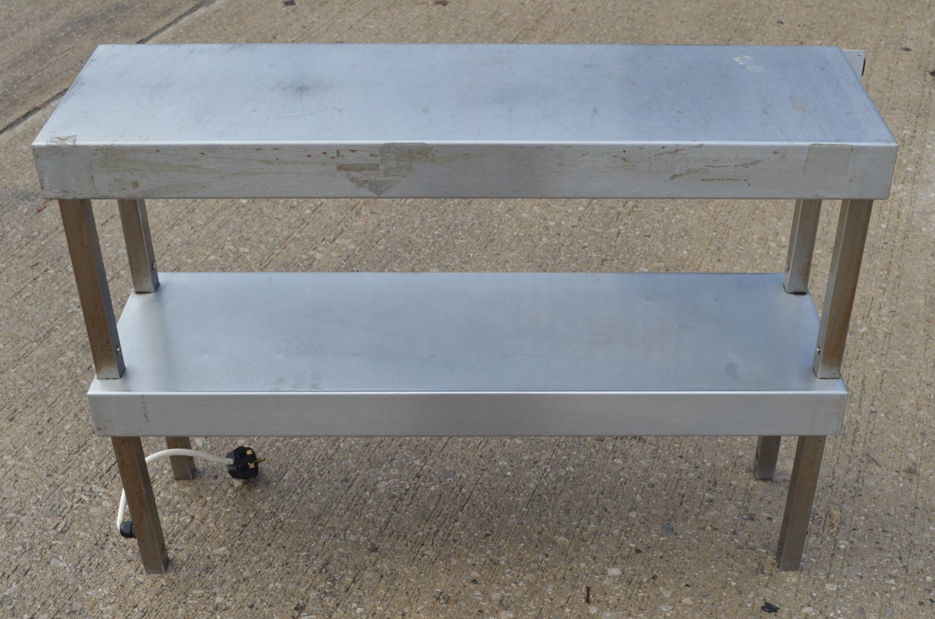 1 x Stainless Steel Passthrough Heated Shelf Unit - 240v - Suitable for Mounting on Countertops