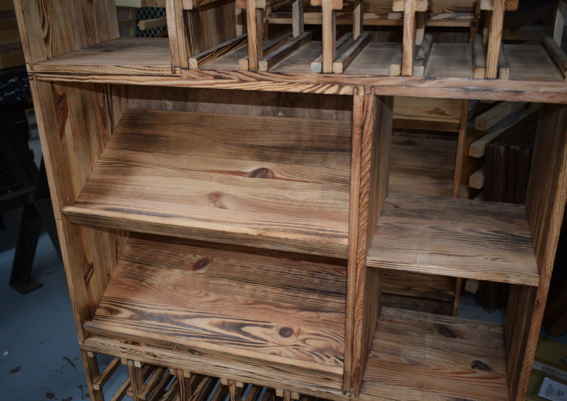 1 x Upright Wine Bottle Display Cabinet Plus Three Matching Bottle Shelf Units - Features Bottle - Image 4 of 7