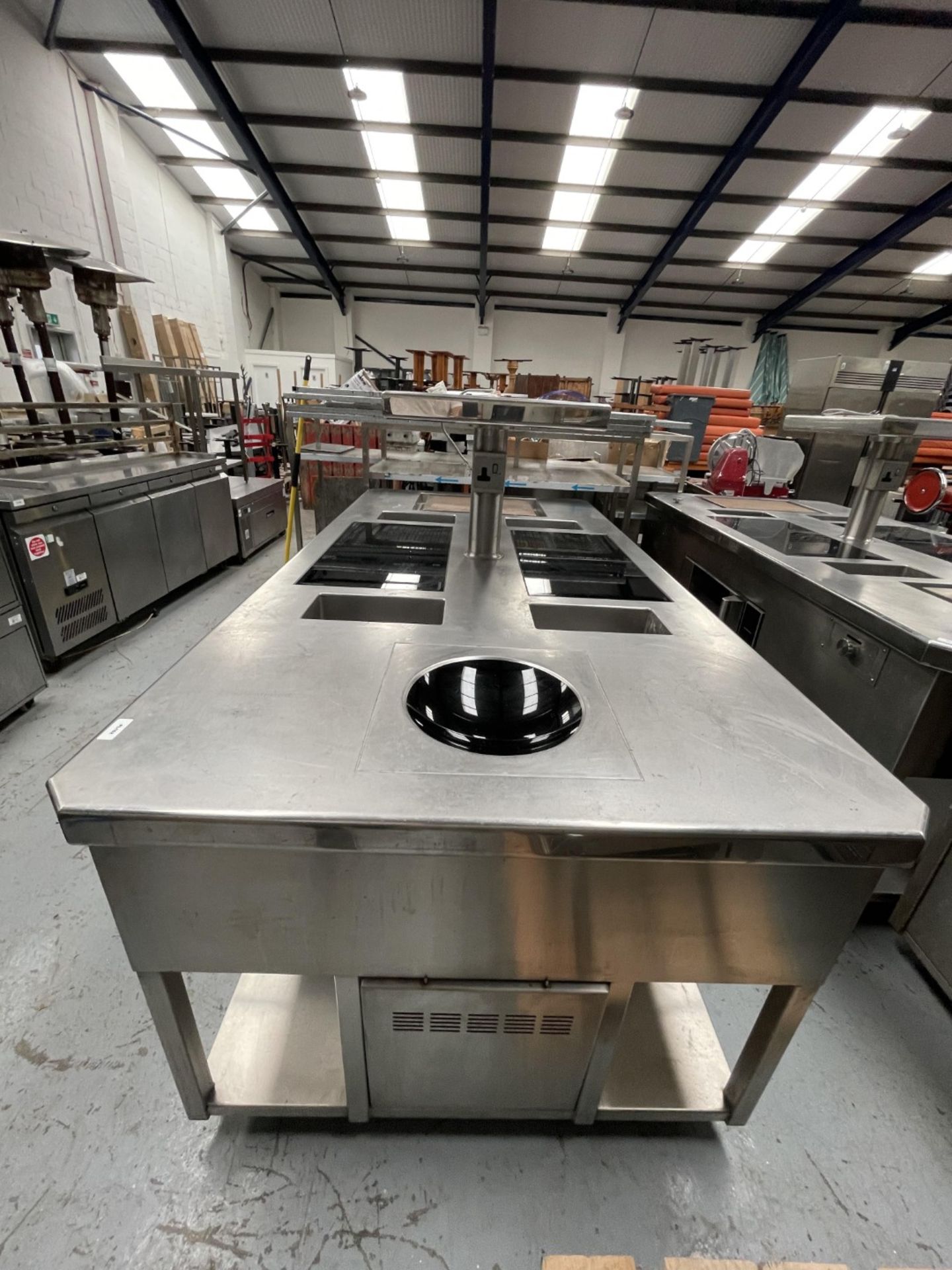 1 x Commercial Central Kitchen Cooking Island Featuring Two Control Induction Cooking Hobs, Blue Sea - Image 18 of 30