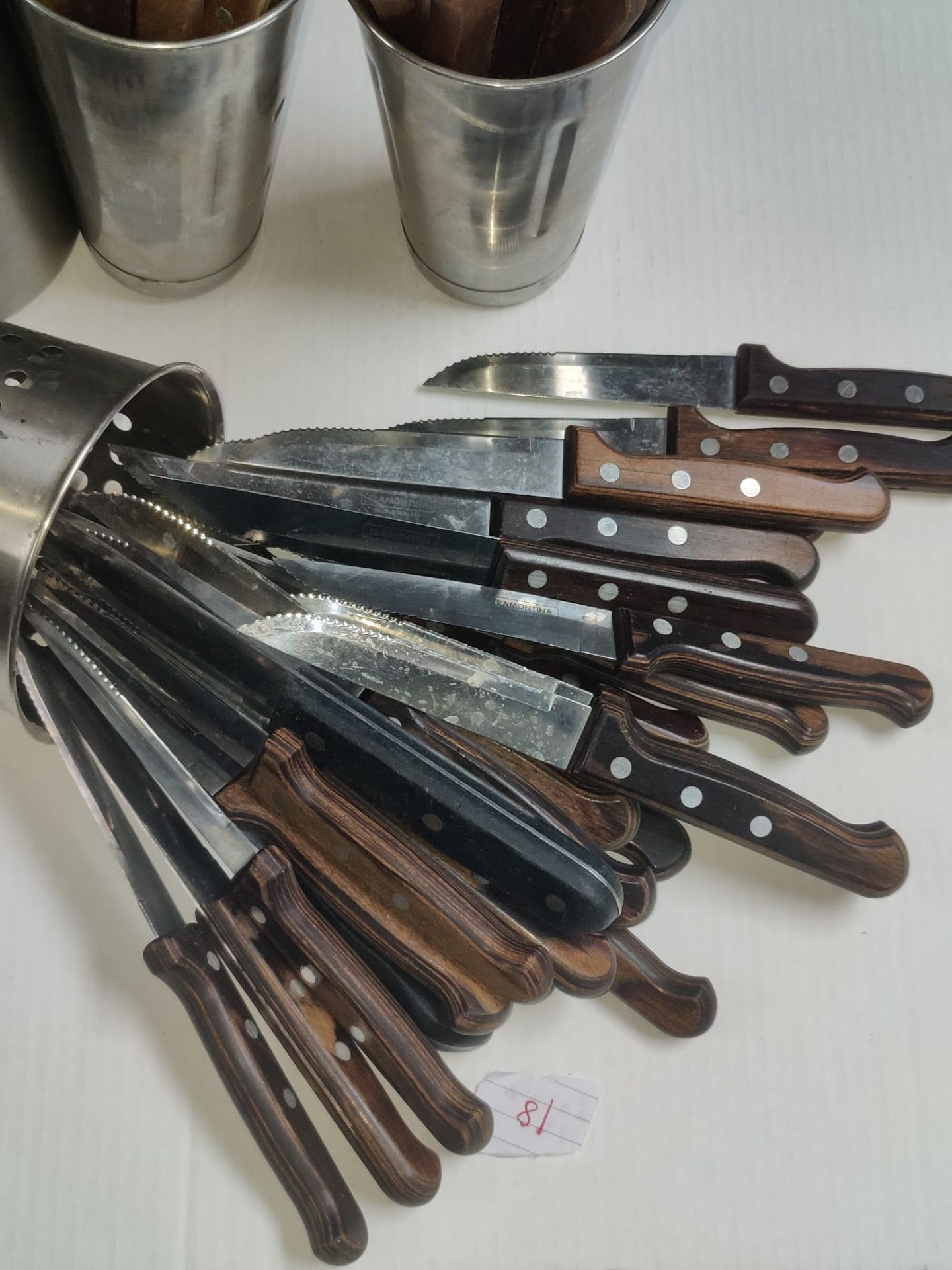 1 x Large Collection of 76 x Restaurant Steak Knifes with 4 x Cutlery Pots - Stainless Steel with - Image 8 of 9