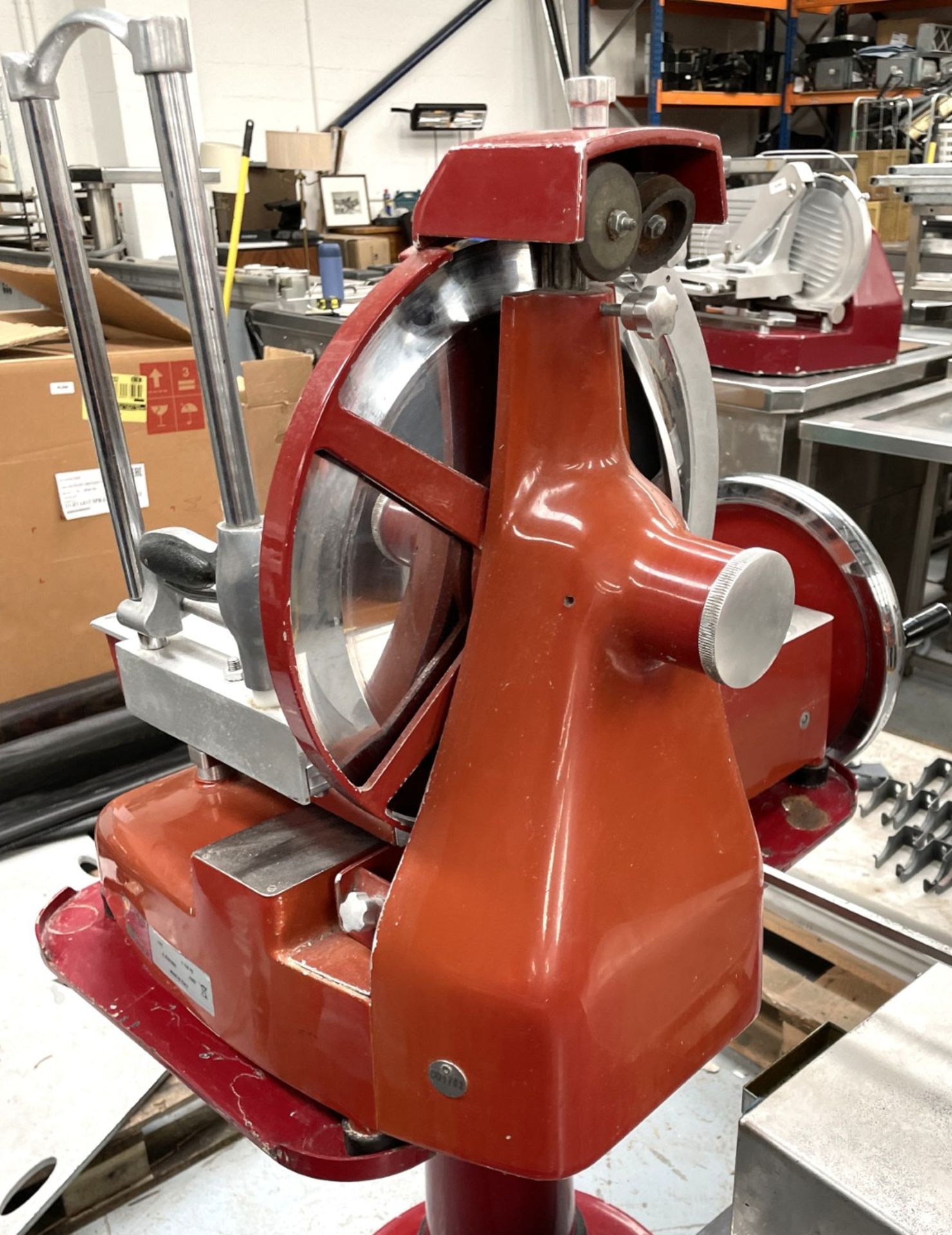 1 x FAC Manual Valono 350mm Meat Slicer with Stand - Model: F350 - 240v - Image 8 of 20