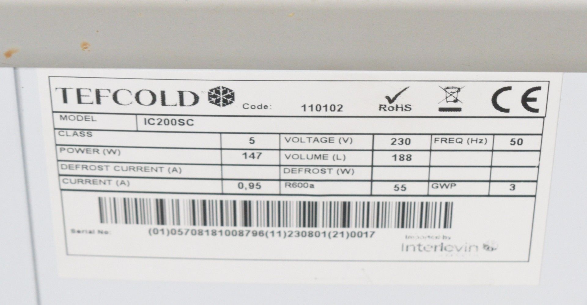 1 x Tefcold IC200SC Ice Cream Chest Freezer - Dimensions: H90 x W72 x D63 cms - Image 5 of 5