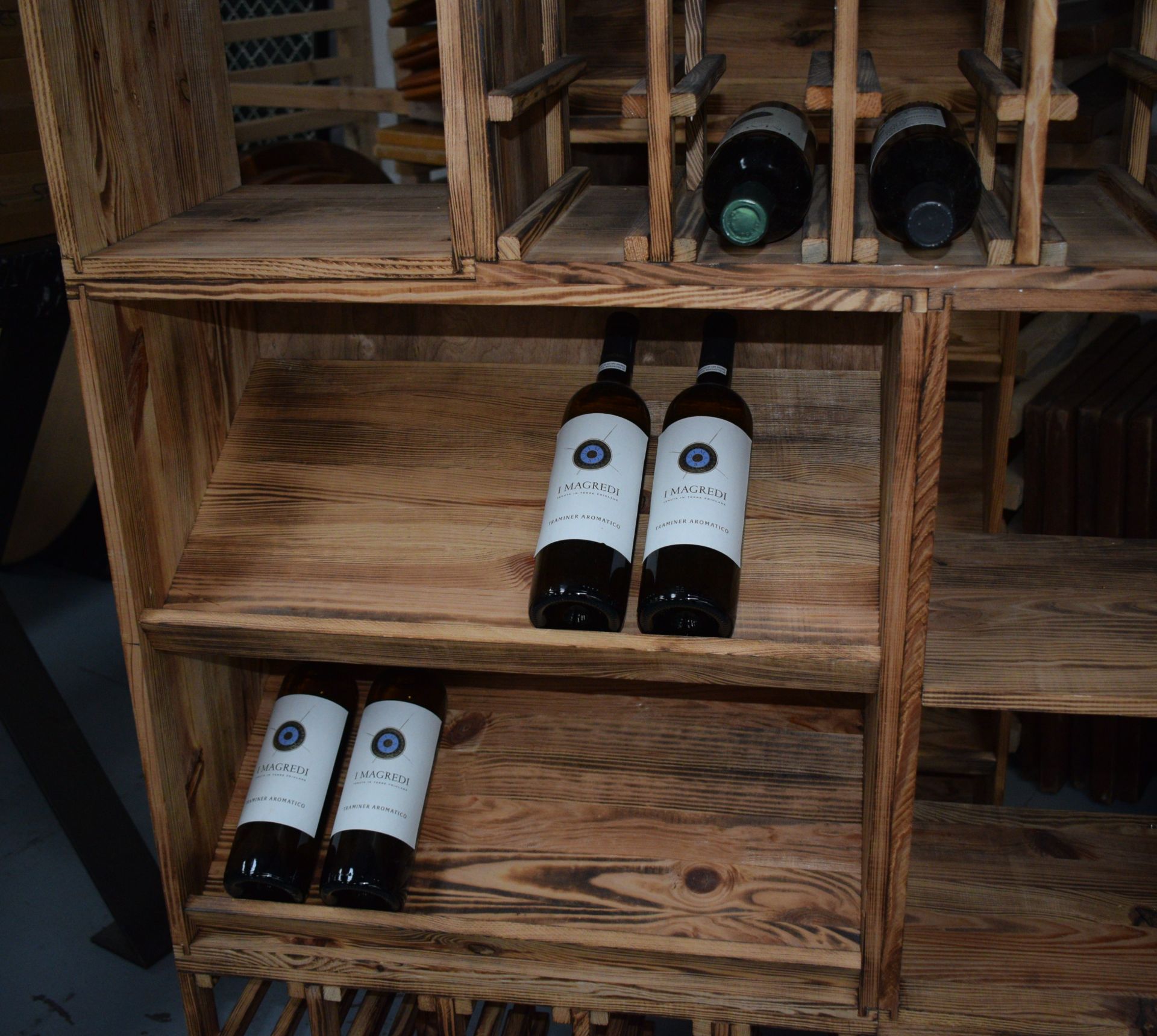 1 x Upright Wine Bottle Display Cabinet Plus Three Matching Bottle Shelf Units - Features Bottle - Image 7 of 7