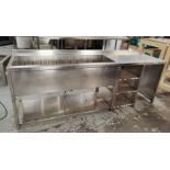 1 x Stainless Steel Back Bar Unit Features Large Ice Well, Prep Area and Shelves - Dimensions: H83