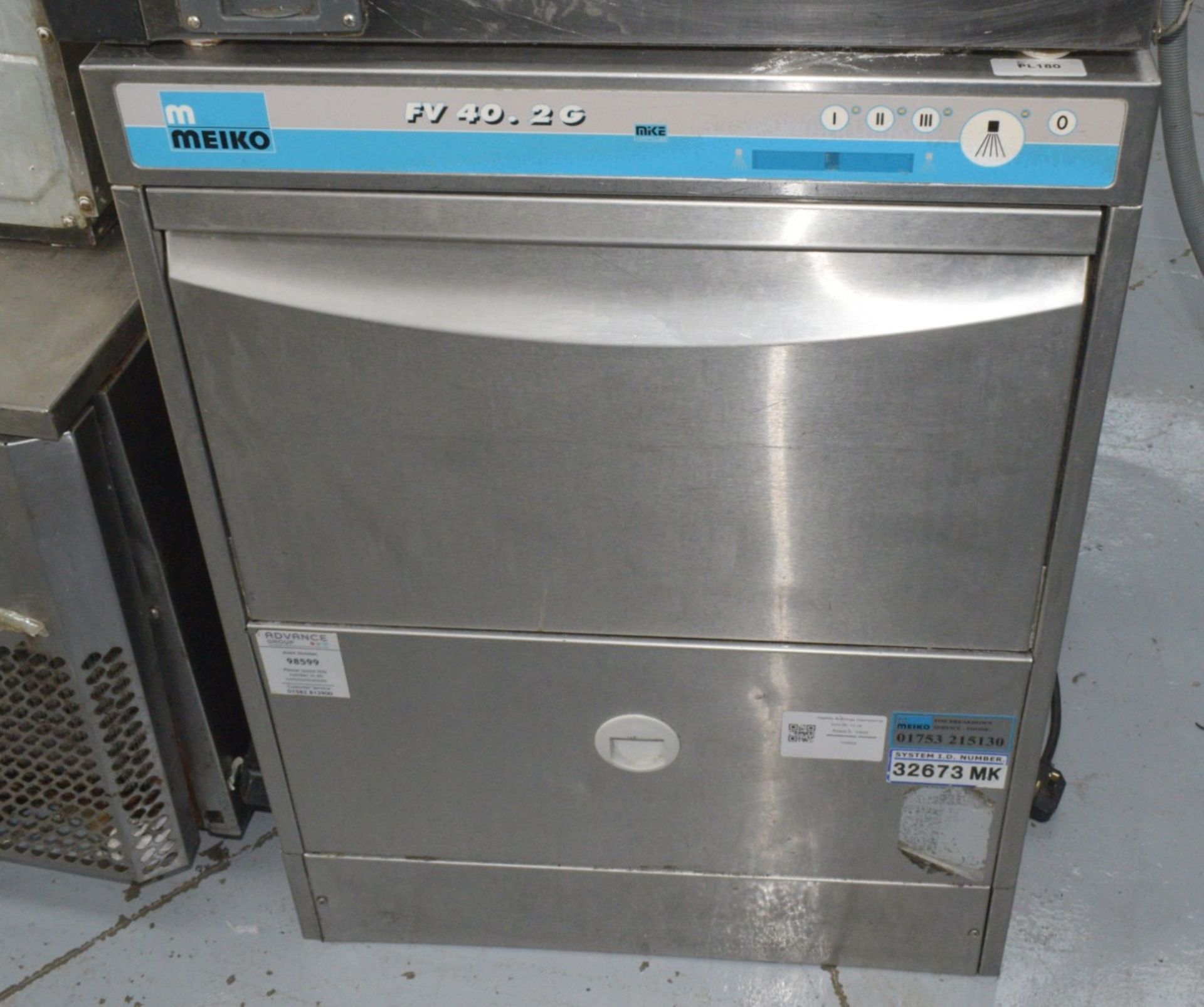 1 x Meiko FV.40.2G Undercounter Glass Washer - 3 Phase - Dimensions: H75 x W60 x D60 cms - Image 2 of 6