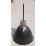 1 x Industrial Factory Suspended Ceiling Light Featuring an Enamel Finish - Dimensions: H53/120 x W5