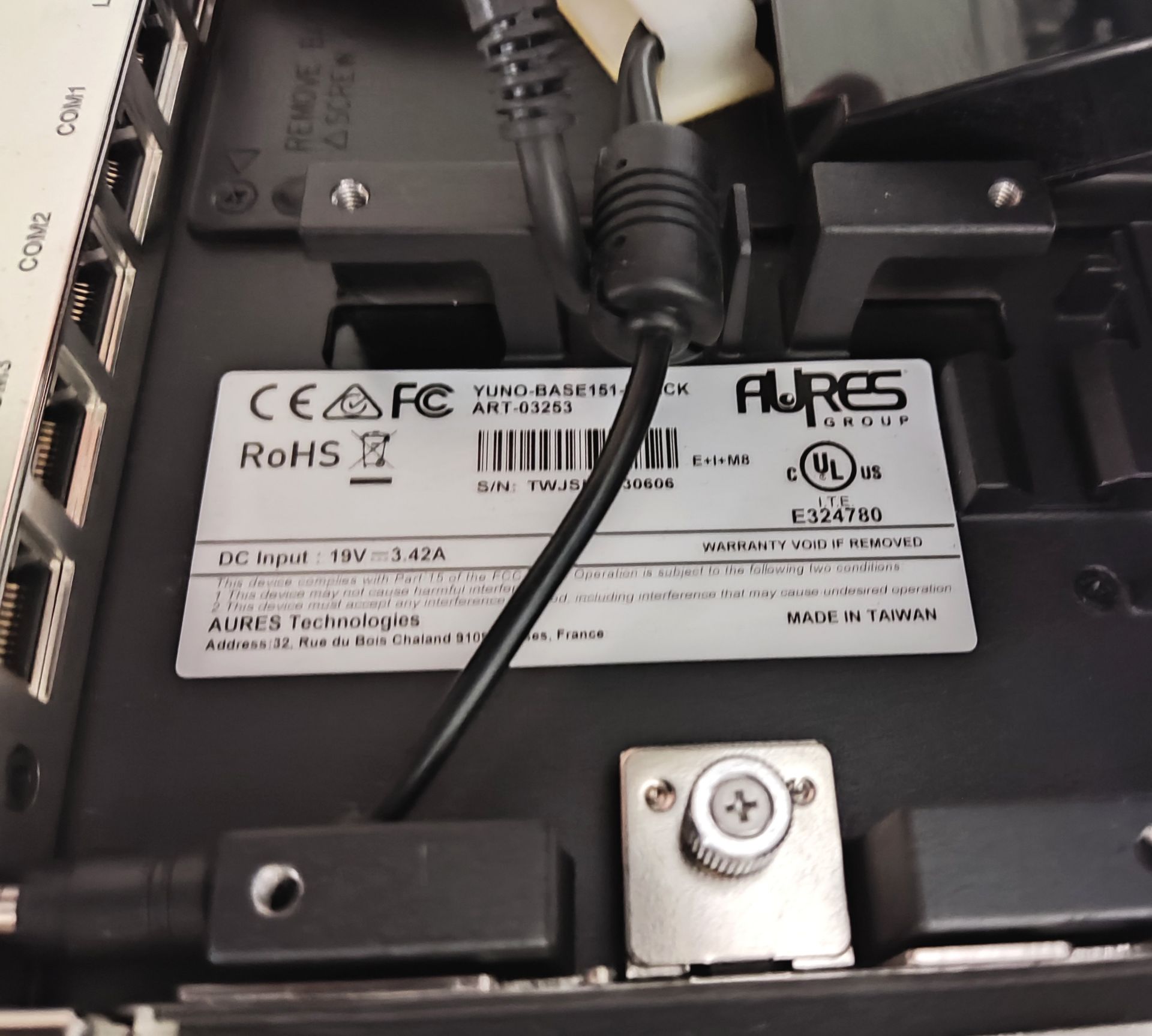 1 x AURES Touchscreen Till - Yuno-Base151 - With Power Supply - Image 6 of 9