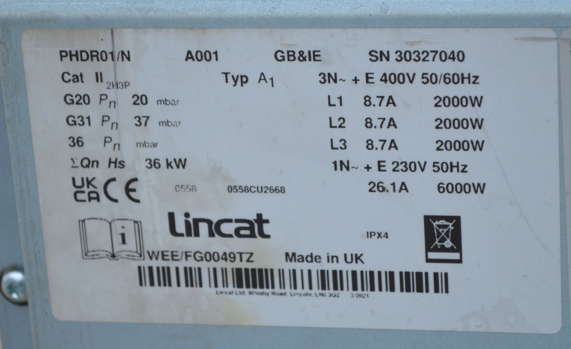 1 x Lincat Phoenix Natural Gas Freestanding Range Oven - 36kW - Model: PHDR01 - Image 11 of 11