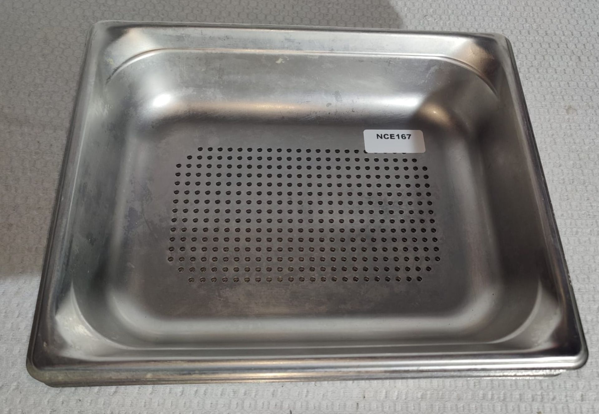 11 x Stainless Steel Perforated Gastronorm Pans - Size: H6 x 32 x 26 cms
