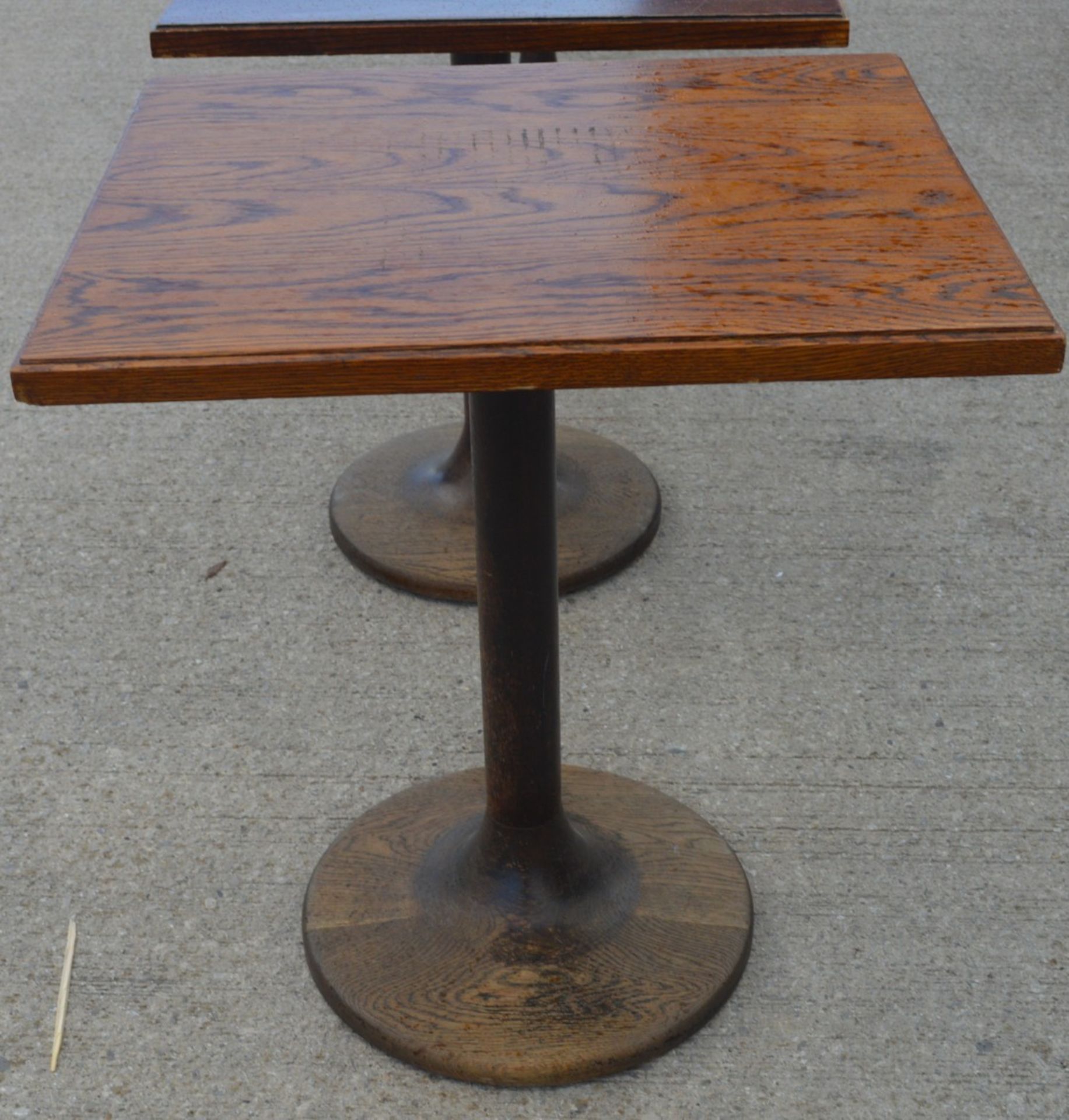 1 x Restaurant Dining Table - Oak Wooden Top with Wooden Pedestal Base - Dimensions: H76 x W70 x D60 - Image 16 of 20