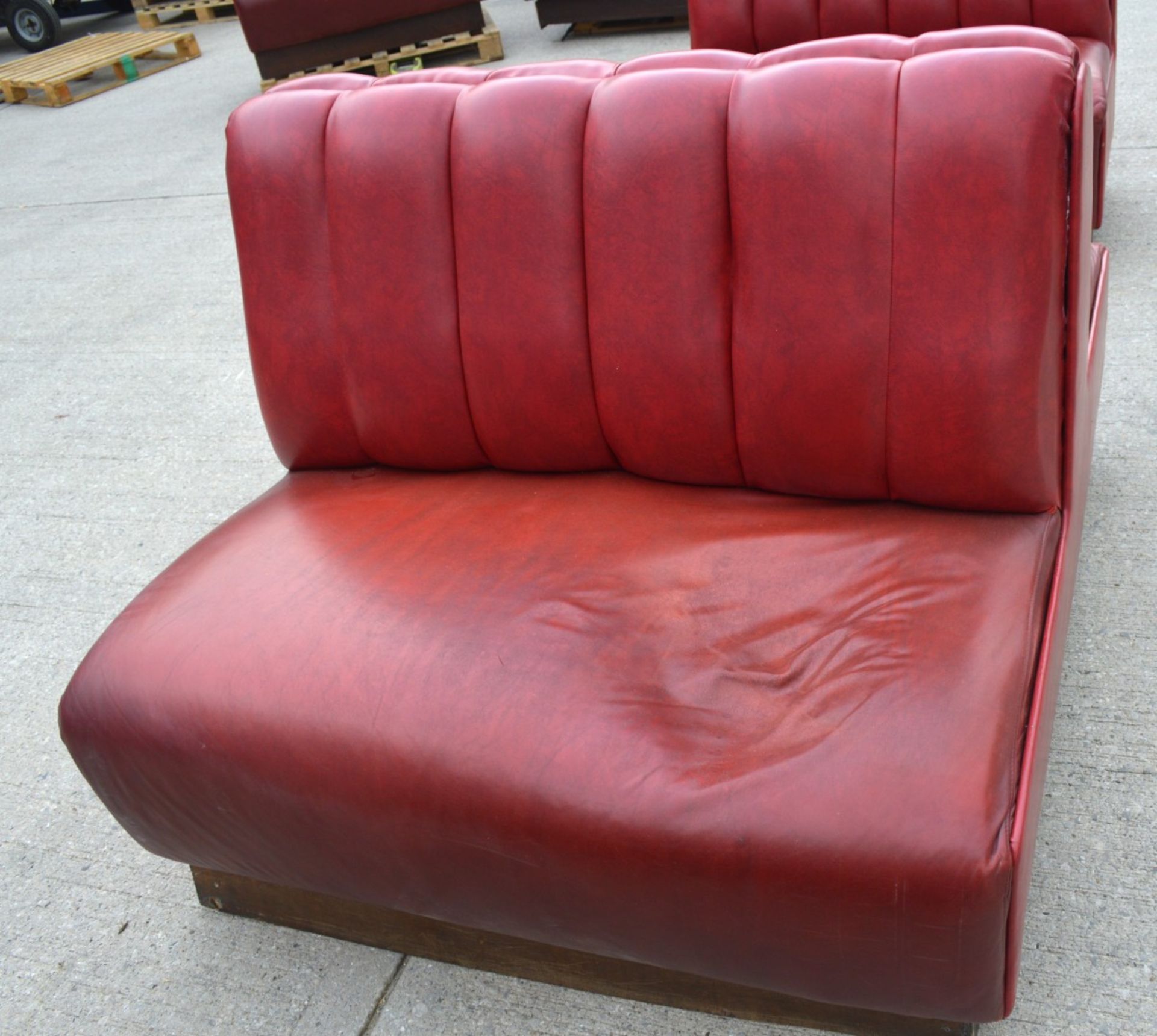 1 x Collection of Restaurant / Bar Seating Booths Suitable for Upto 8 Persons - Deep Red Faux - Image 8 of 15