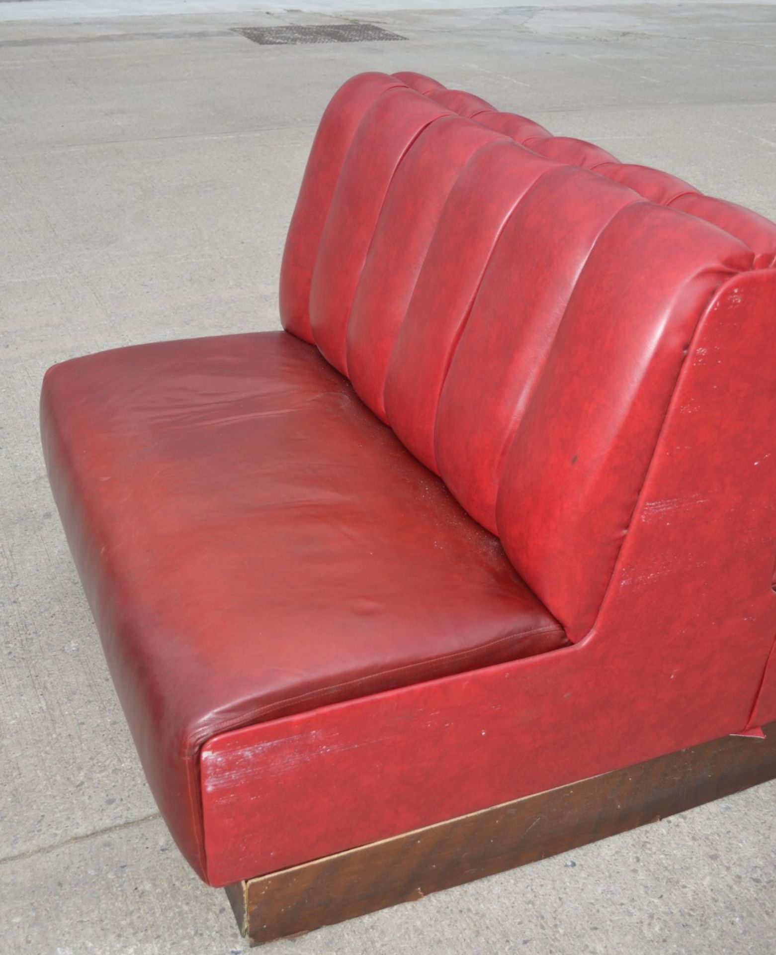 1 x Collection of Restaurant / Bar Seating Booths Suitable for Upto 8 Persons - Deep Red Faux - Image 9 of 15