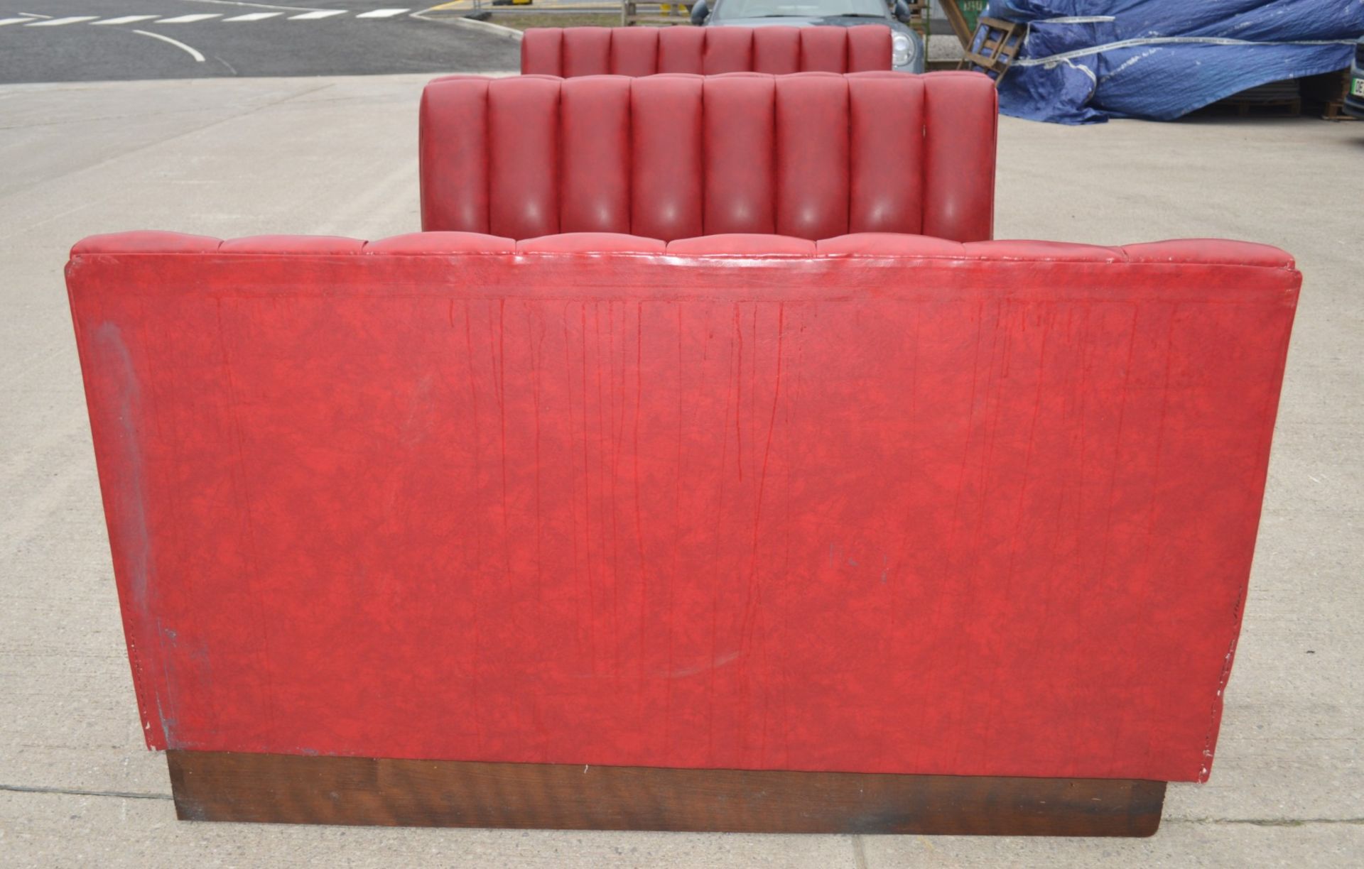 1 x Collection of Restaurant / Bar Seating Booths Suitable for Upto 8 Persons - Deep Red Faux - Image 13 of 15