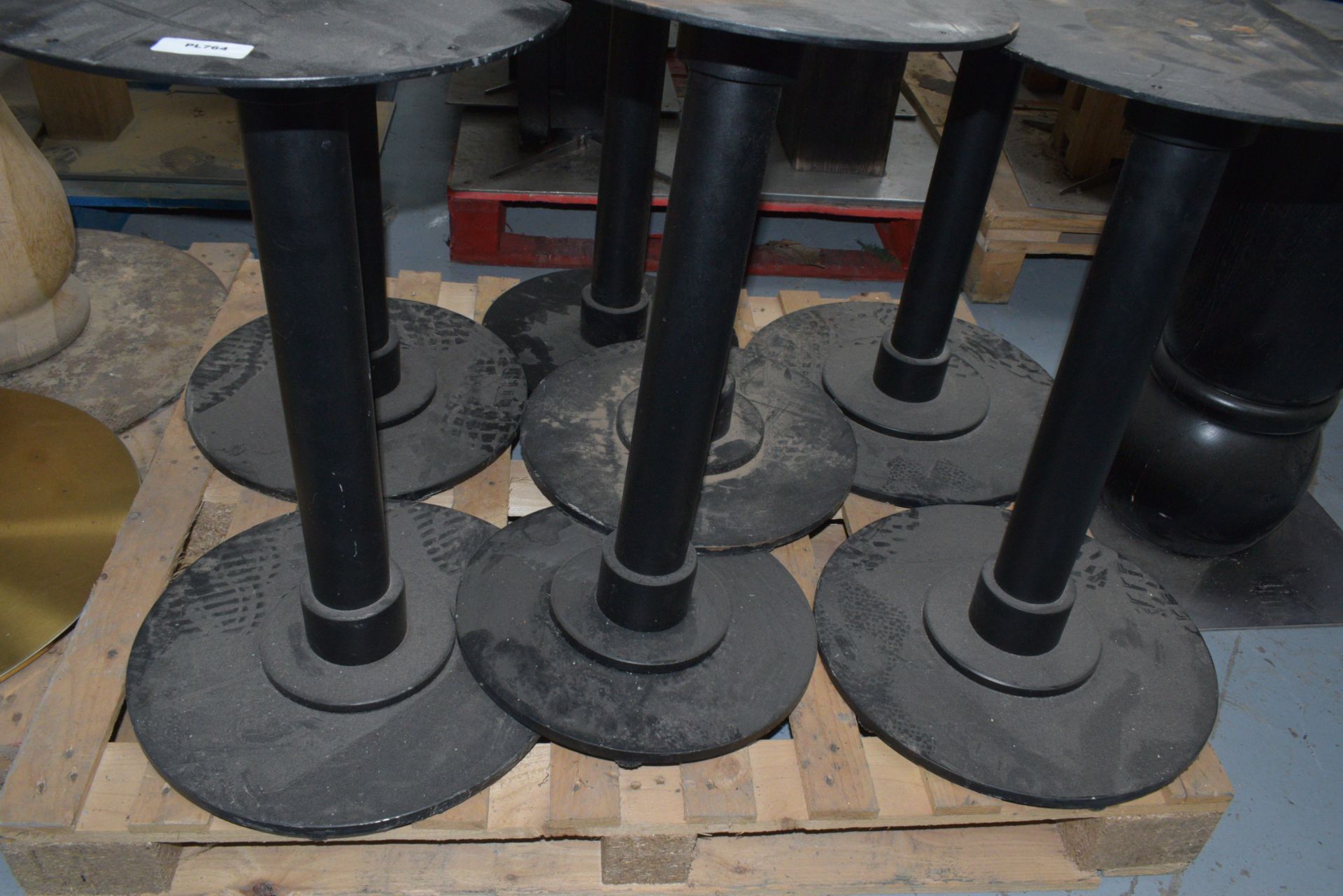 8 x Heavy Duty Black Metal Table Base Pedestals - Size: H66 x Top Width 40 cms - Image 2 of 4