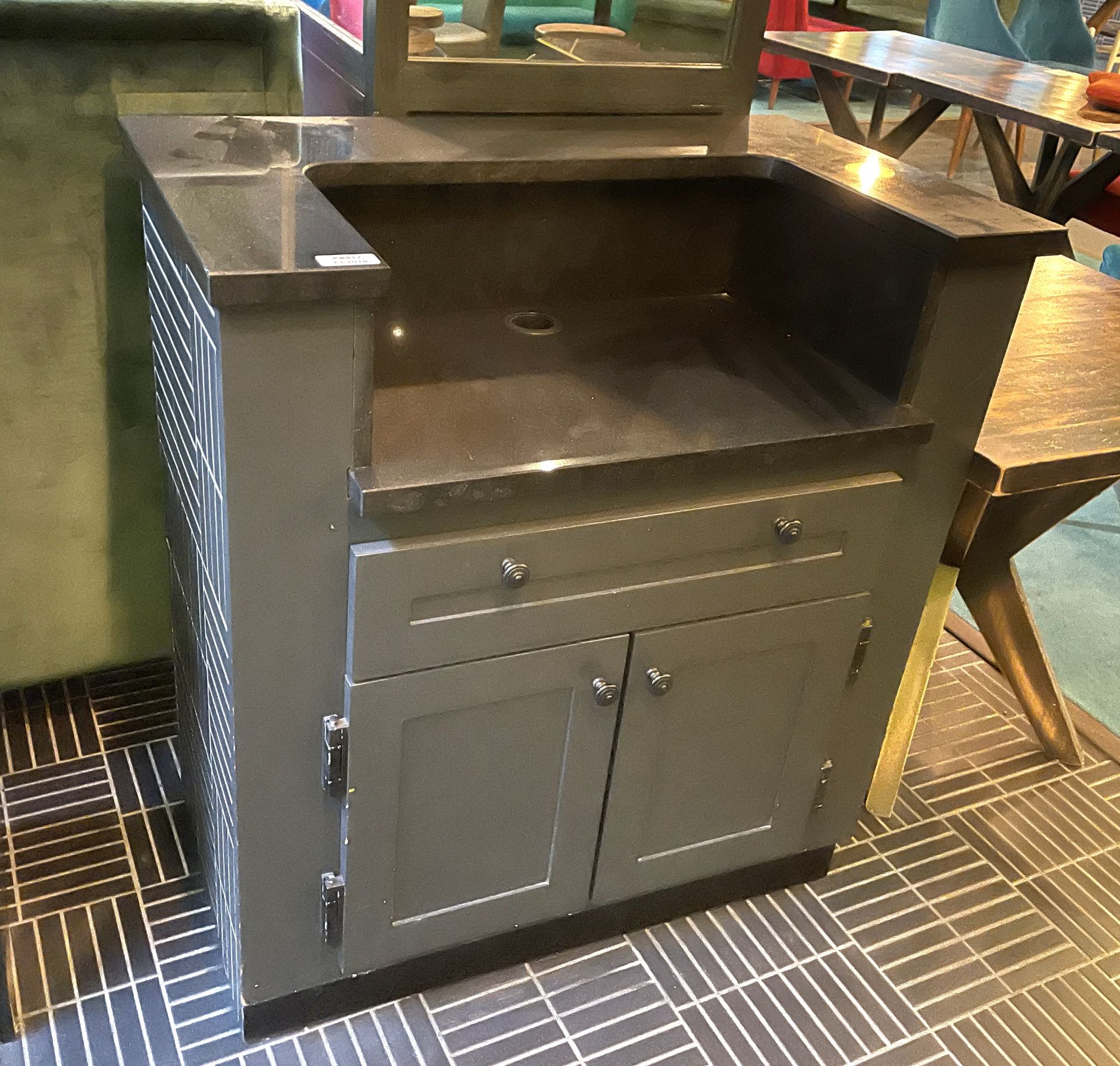 1 x Waiter Station Featuring a Bespoke Tiled Finish, Granite Top with Space for Epos and Storage - Image 4 of 6