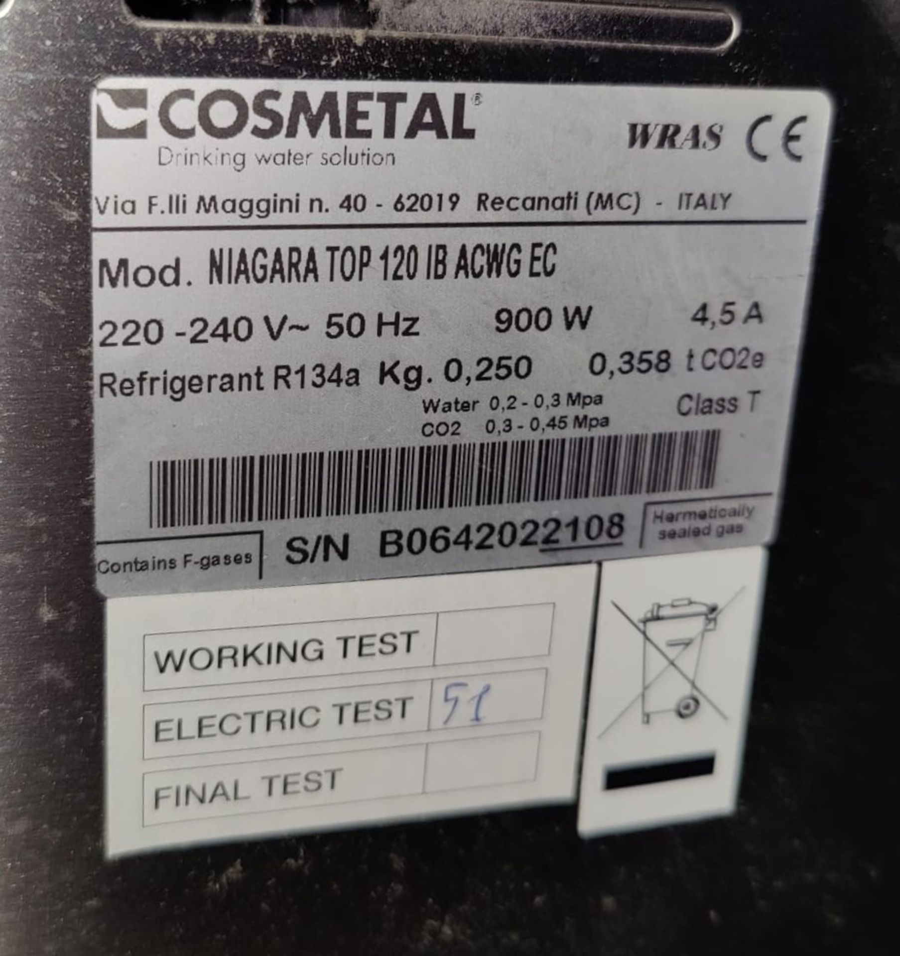 1 x Cosmetal Niagara Top 120 Filtered Drinking Water Dispenser For Bars and Restaurants - Image 4 of 5