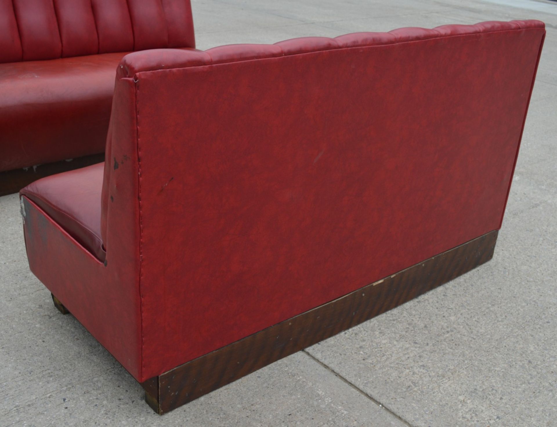 1 x Collection of Restaurant / Bar Seating Booths Suitable for Upto 8 Persons - Deep Red Faux - Image 3 of 15