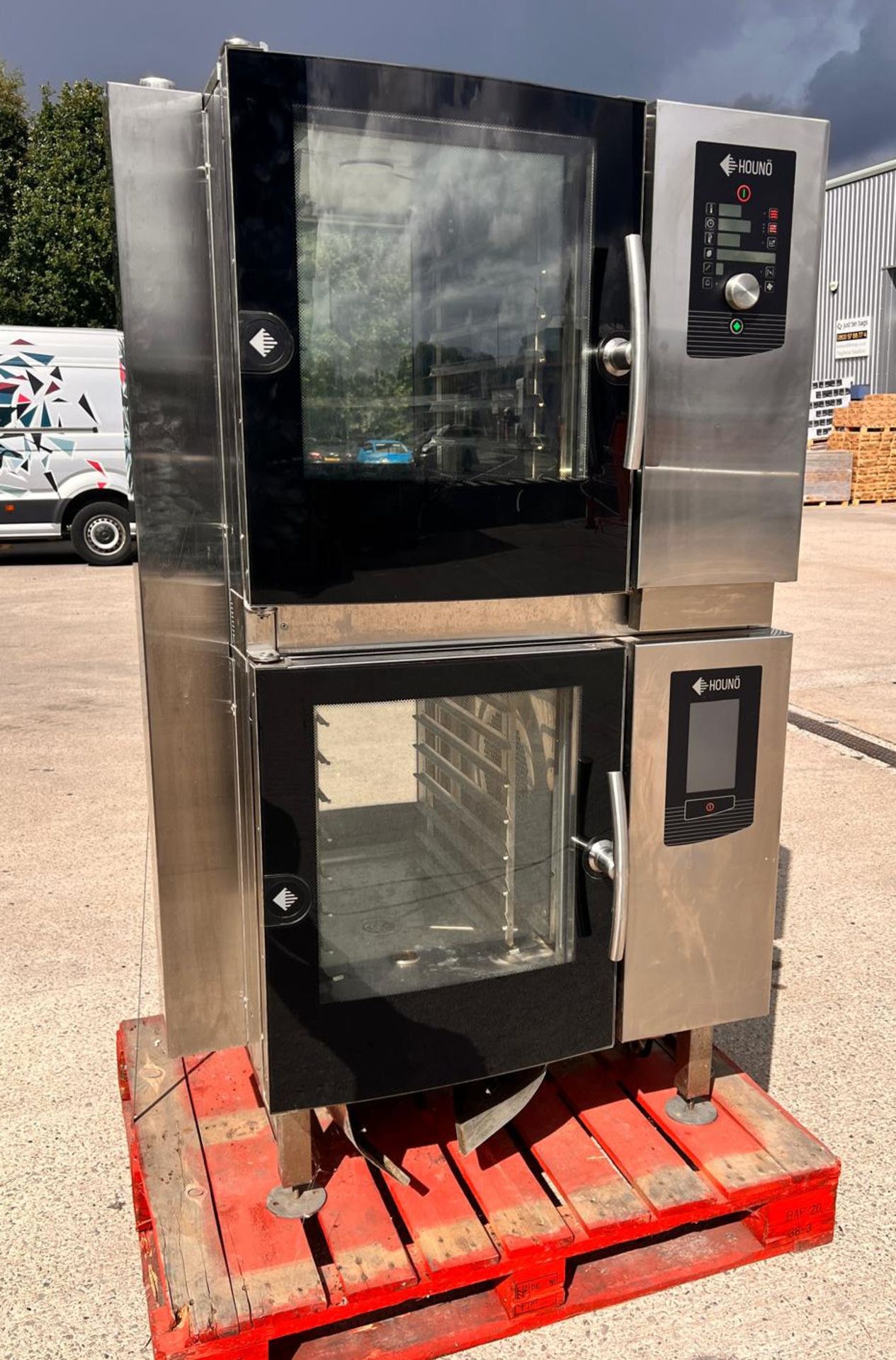 1 x Houno Double Stacked Commercial Catering Ovens - Houno C 1.06 and 1 x Houno CPE 1.06