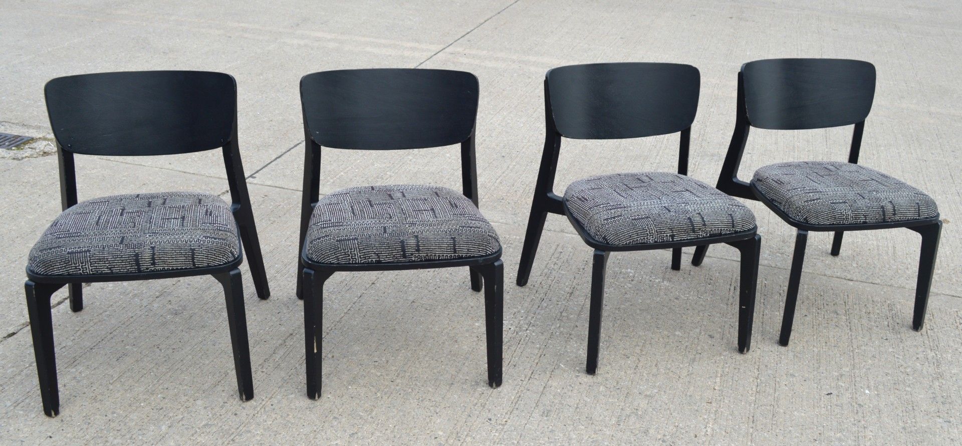 10 x Retro Style Restaurant Dining Chairs Featuring a Black Finish and Padded Seat Pads - Image 11 of 19