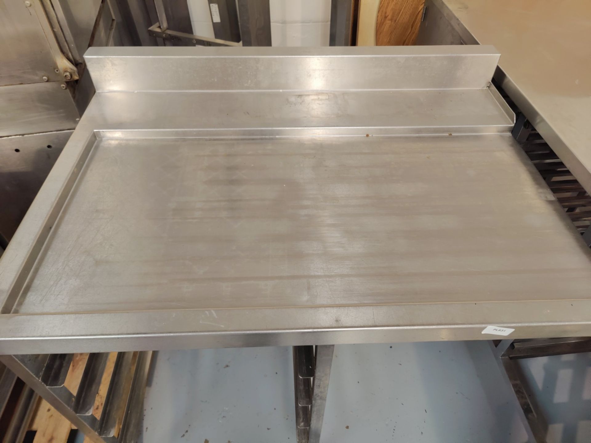 1 x Stainless Steel Passthrough Dishwasher Outlet Table with Tray Racks - Dimensions: H87 x W110 - Image 3 of 3