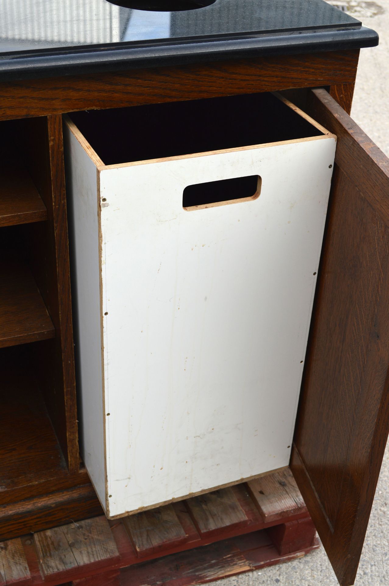 1 x Restaurant Waiter Station Featuring a Bin Chute with Removable Waste Bin, Granite Top, Storage - Image 8 of 10