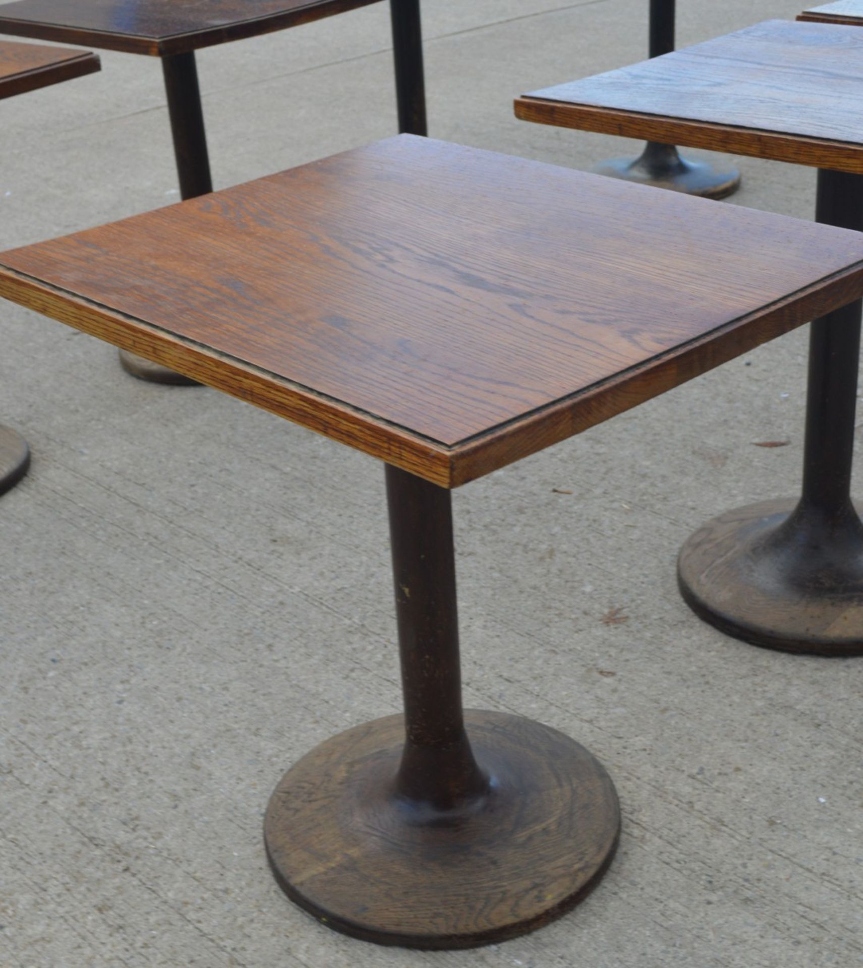 1 x Restaurant Dining Table - Oak Wooden Top with Wooden Pedestal Base - Dimensions: H76 x W70 x D60 - Image 5 of 20