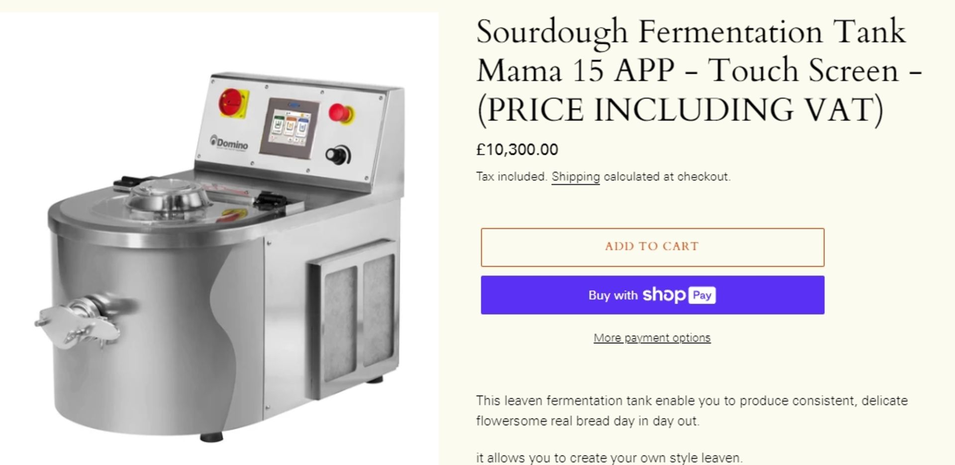 1 x Domino Mama 15 Sourdough Leaven Fermentation Tank With Touch Screen Controls - Year: 2020 - Image 6 of 24