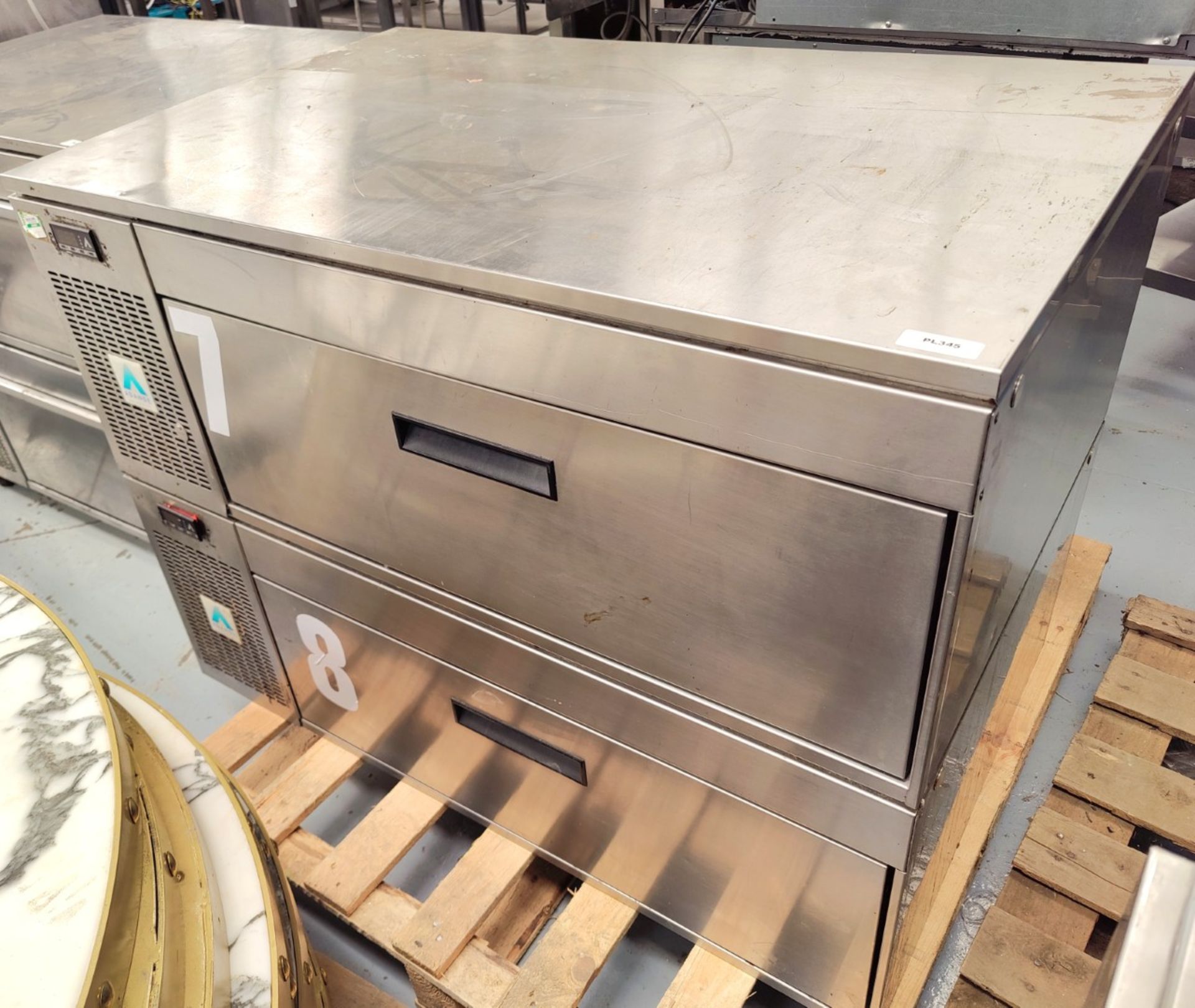 1 x Adande VCS Double Drawer Counter Fridge Freezer - Dimensions: H85 x W110 x D70 cms