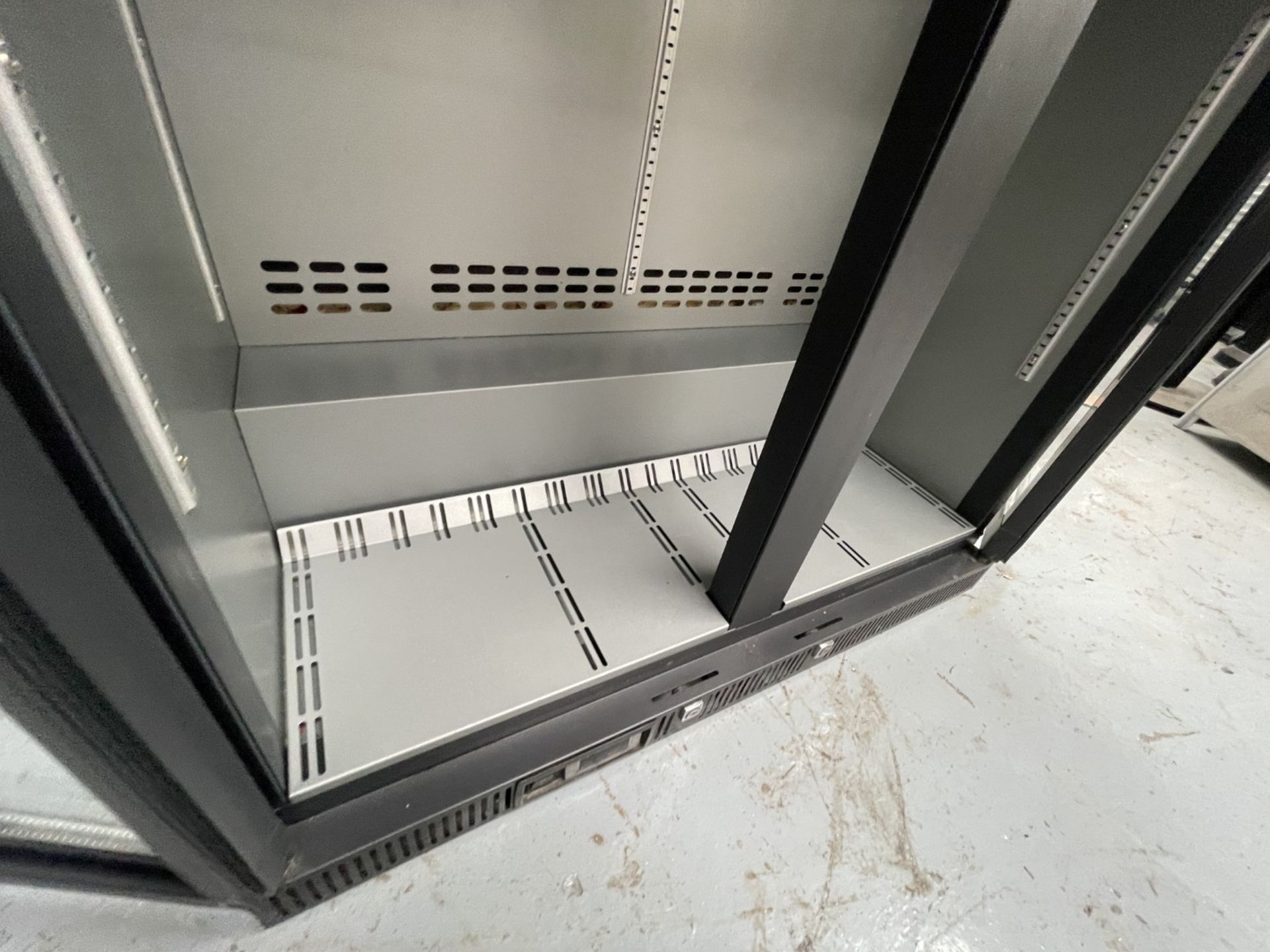 1 x Gamko Two Door Backbar Bottle Cooler - Illuminated Cabinet with a Black Surround - Model MG2/250 - Image 4 of 10