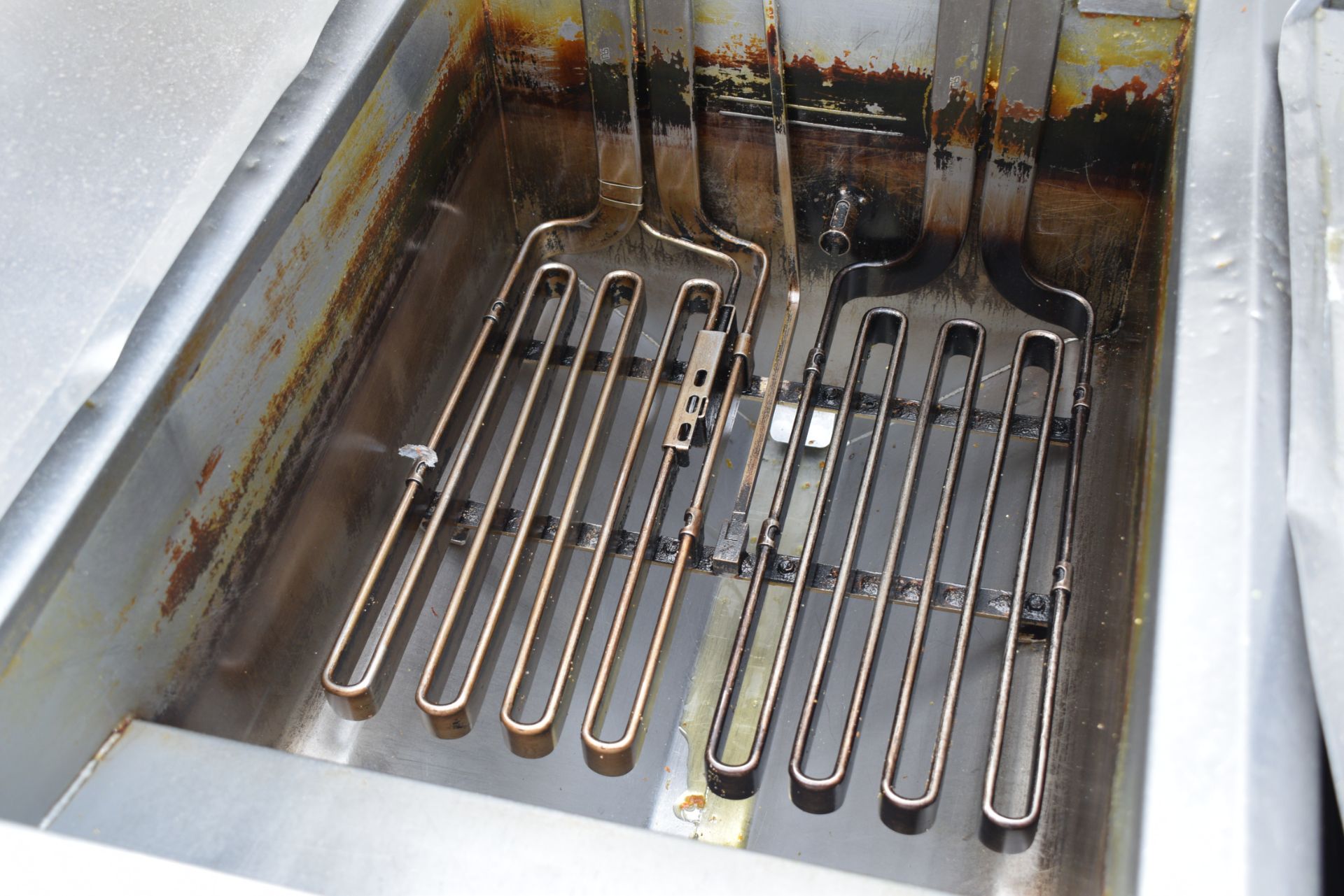 1 x Frymaster Twin Double Tank Electric 3 Phase Fryer with Built in Filtration and Chip Warmers - Image 14 of 14