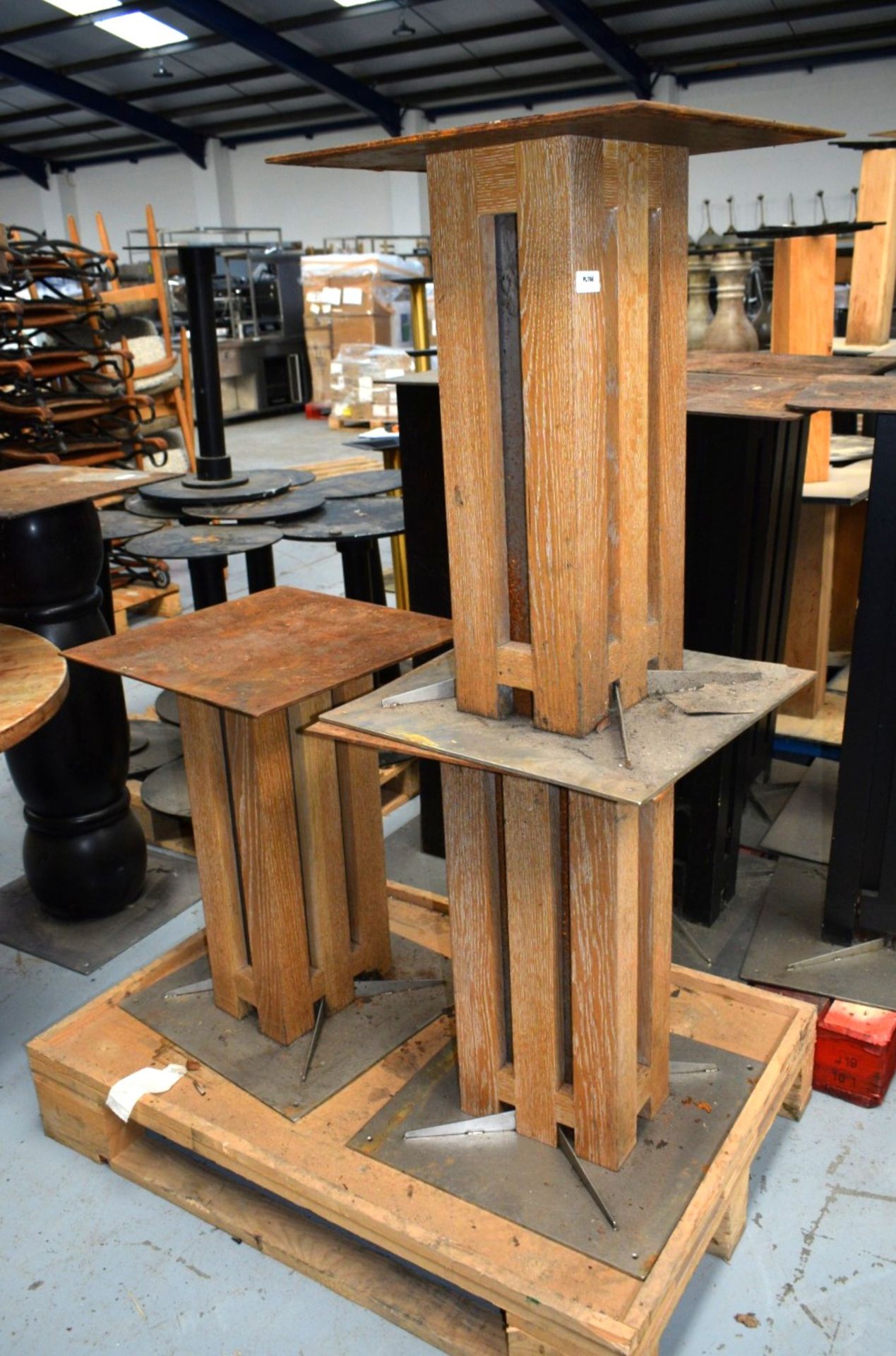 3 x Pedestals for Restaurant Tables - Dimensions: H70cm with a 50x50cms Top
