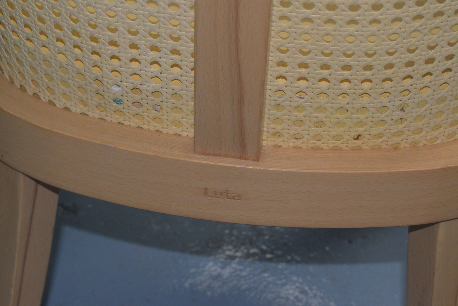 1 x Leta Occasional Chair with Cushion - Features a Cane Back and Yellow Leather Seat - Image 5 of 5