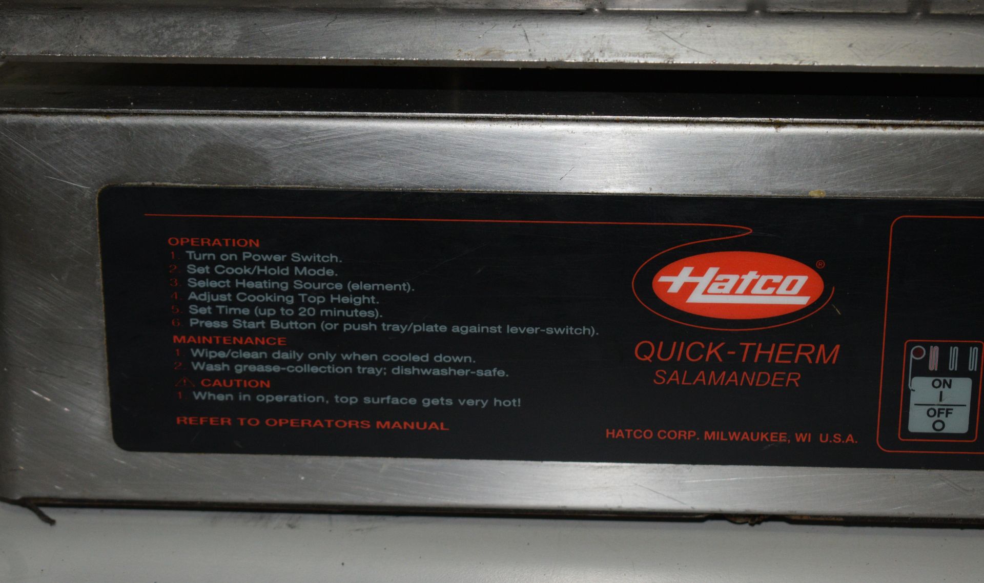 1 x HATCO Quick-Therm Salamander Grill - Image 11 of 13