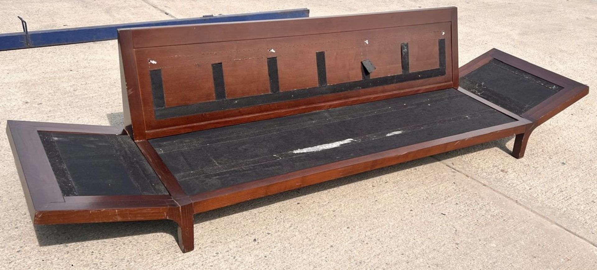 1 x Vintage-inspired Danish-style Low Profile 2.7-Metre Long Commercial Wooden Lounge Sofa