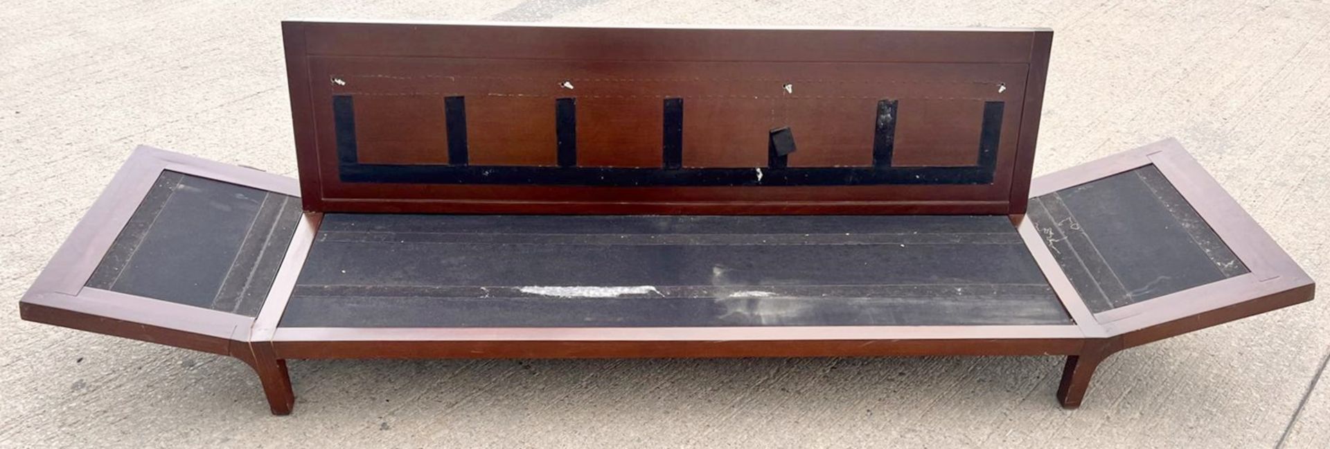 1 x Vintage-inspired Danish-style Low Profile 2.7-Metre Long Commercial Wooden Lounge Sofa - Image 6 of 21