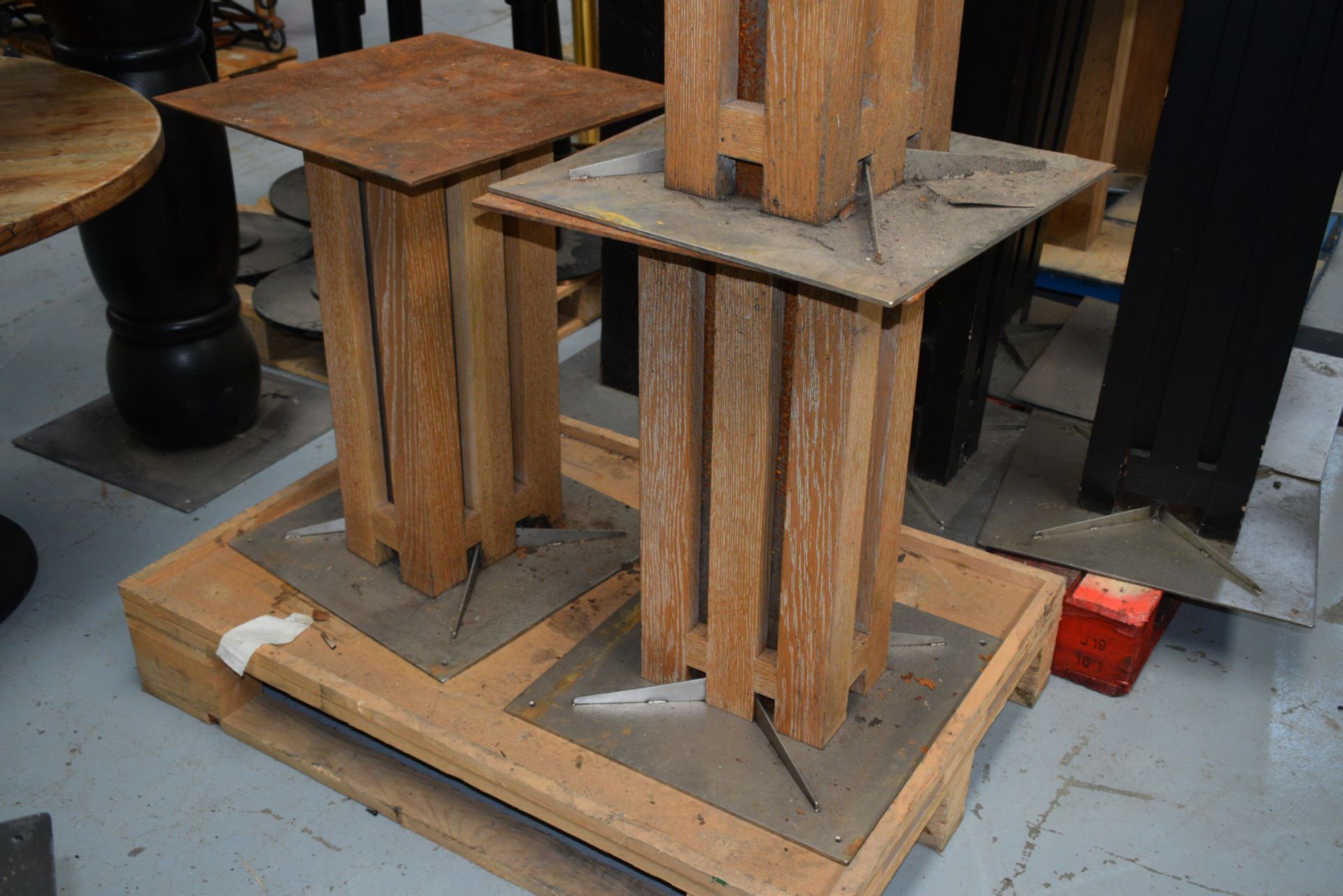 3 x Pedestals for Restaurant Tables - Dimensions: H70cm with a 50x50cms Top - Image 2 of 6