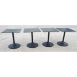 4 x Restaurant Tables Featuring Stone Effect Tops and Black Tulip Pedestals - Dimensions: H75