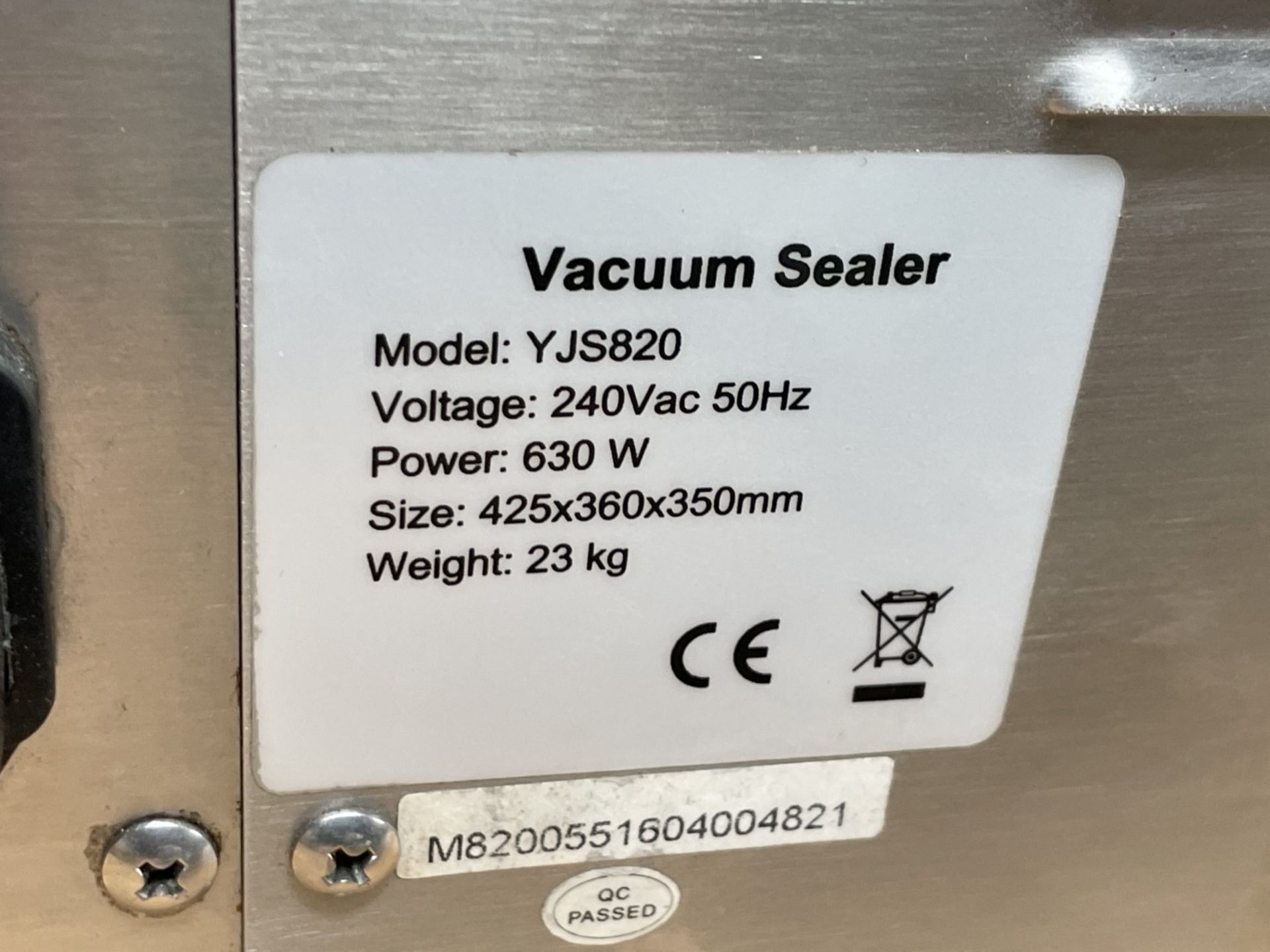 1 x Sousvide 30cm Chamber Vacuum Sealer - Model: YJS820 - 240v - Image 12 of 17