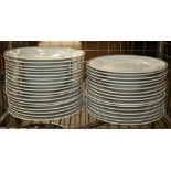 35 x Ceramic Wide Border Dinner Plates - 28.5cm Wide