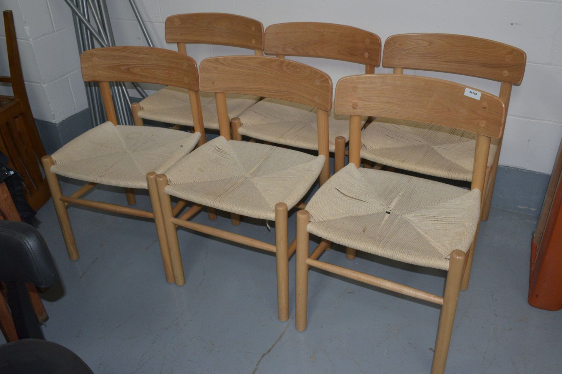 6 x Dining Chairs Featuring a Beech Wood Construction and Rattan Seats - Dimensions: H45/78 x W50 - Image 6 of 7
