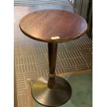 1 x Mahogany Bar Table Featuring a Wooden Column Pedestal with Cast Iron Base