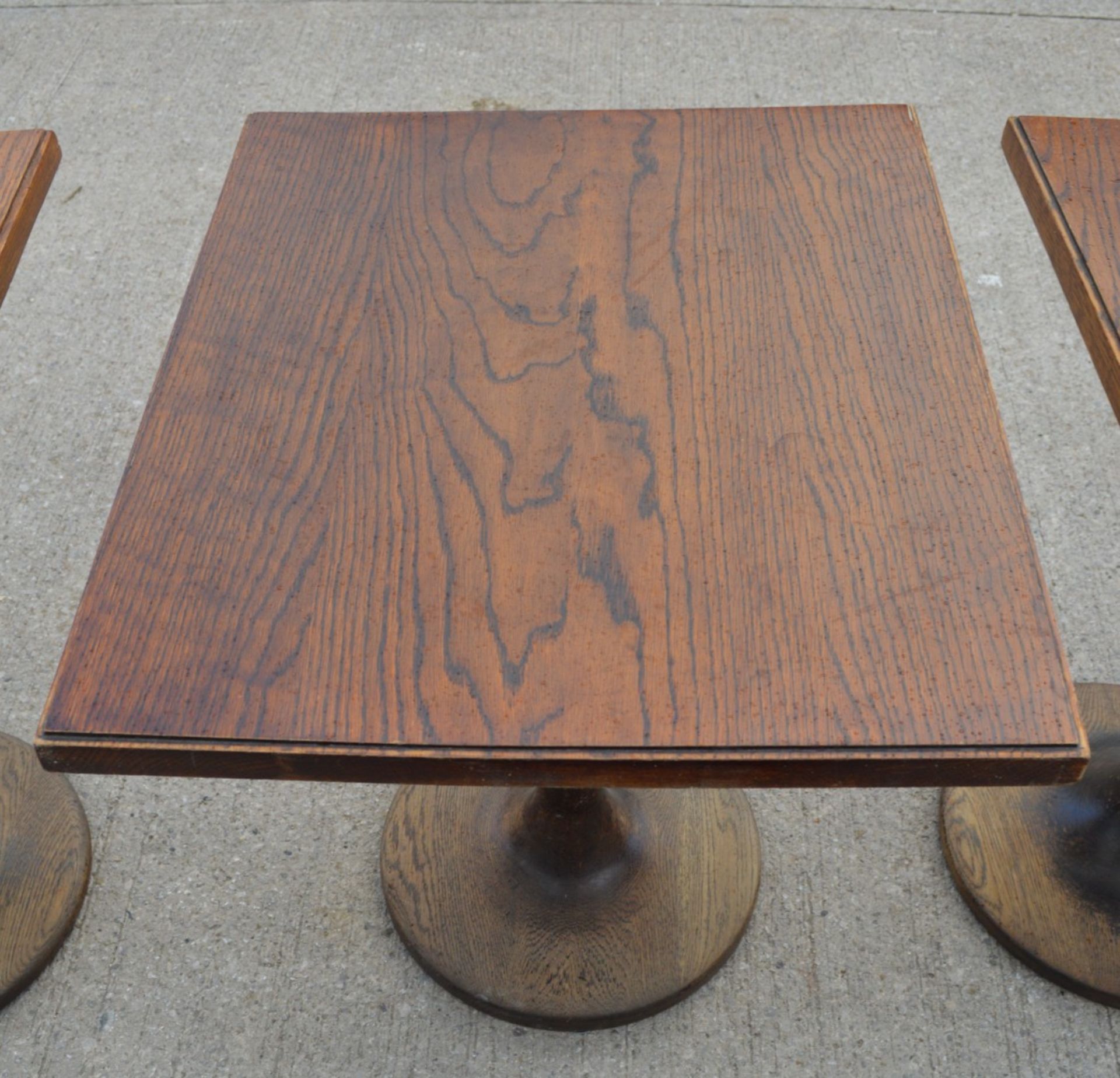 1 x Restaurant Dining Table - Oak Wooden Top with Wooden Pedestal Base - Dimensions: H76 x W70 x D60 - Image 3 of 20