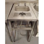 1 x Stainless Steel Bar Wash Station Featuring an Integral Glass Rinser, Wash Bowl and Hot/Cold Taps