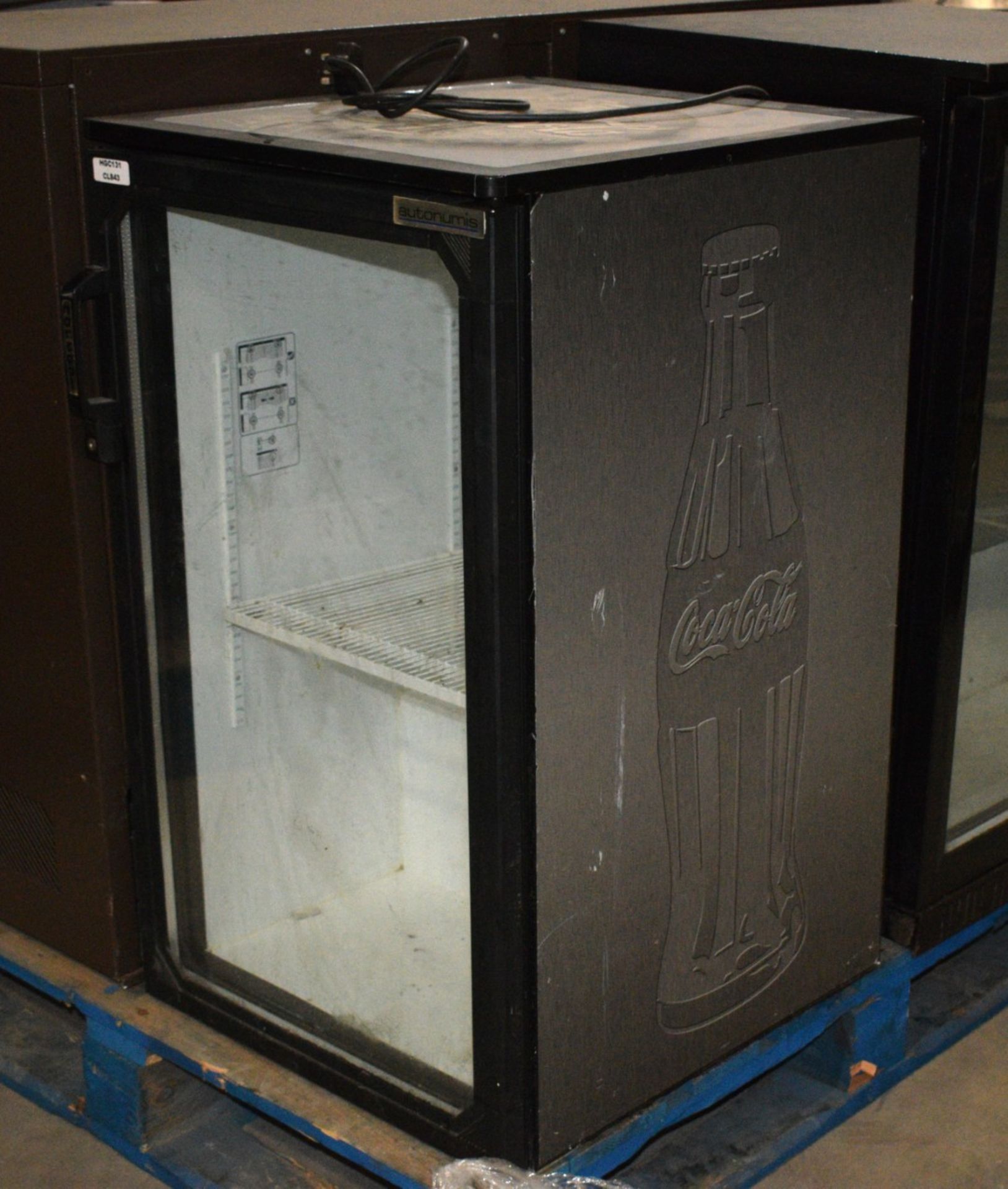 1 x Coca Cola Single Door Bar Fridge - Dimensions: H85 x W50 x D56 cms