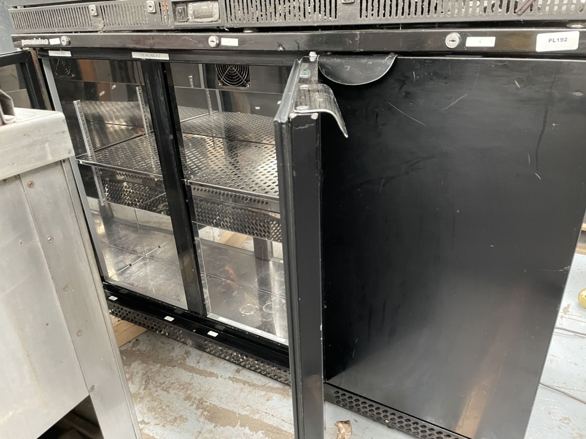 1 x Precision Triple Door Backbar Bottle Cooler - Solid Doors Finished in Black - Model BBS1350 - Image 3 of 9